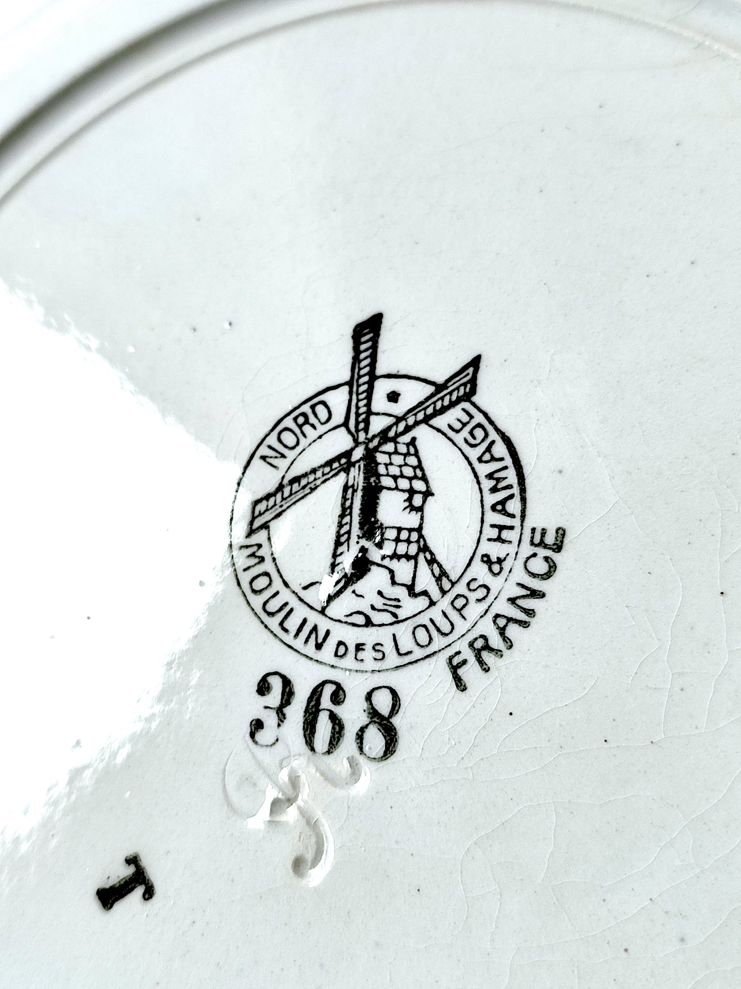 6 assiettes creuses Moulin des loups Roses bleues