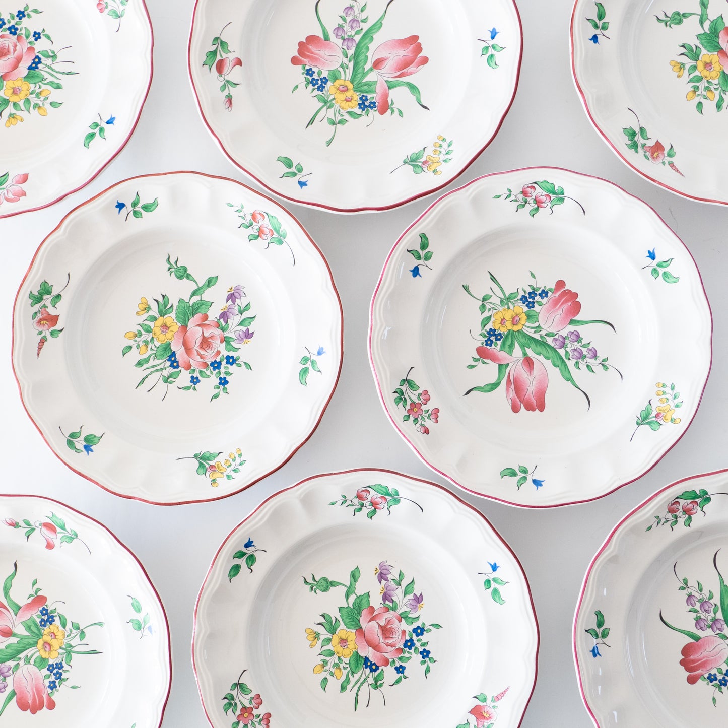 8 assiettes creuses KG Lunéville "Réverbère"