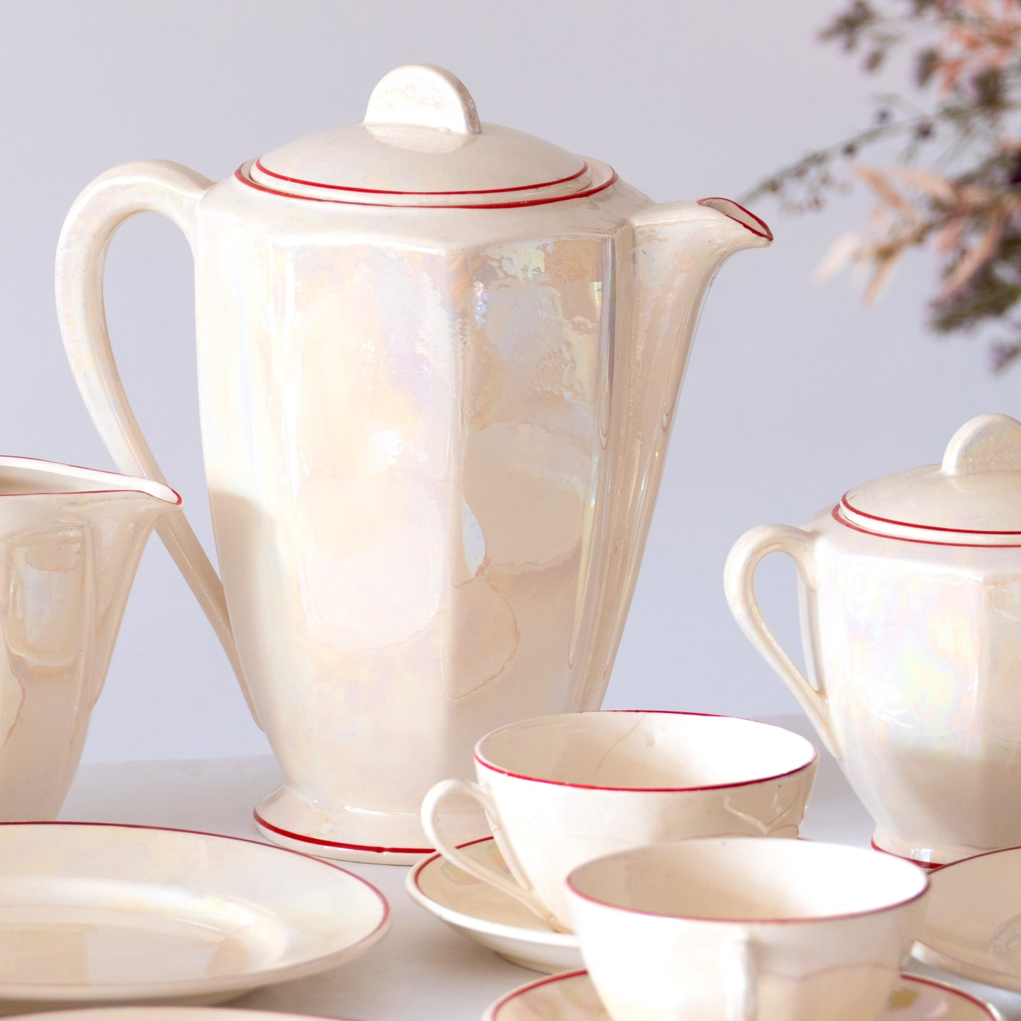 Service à café nacré - porcelaine Badonviller
