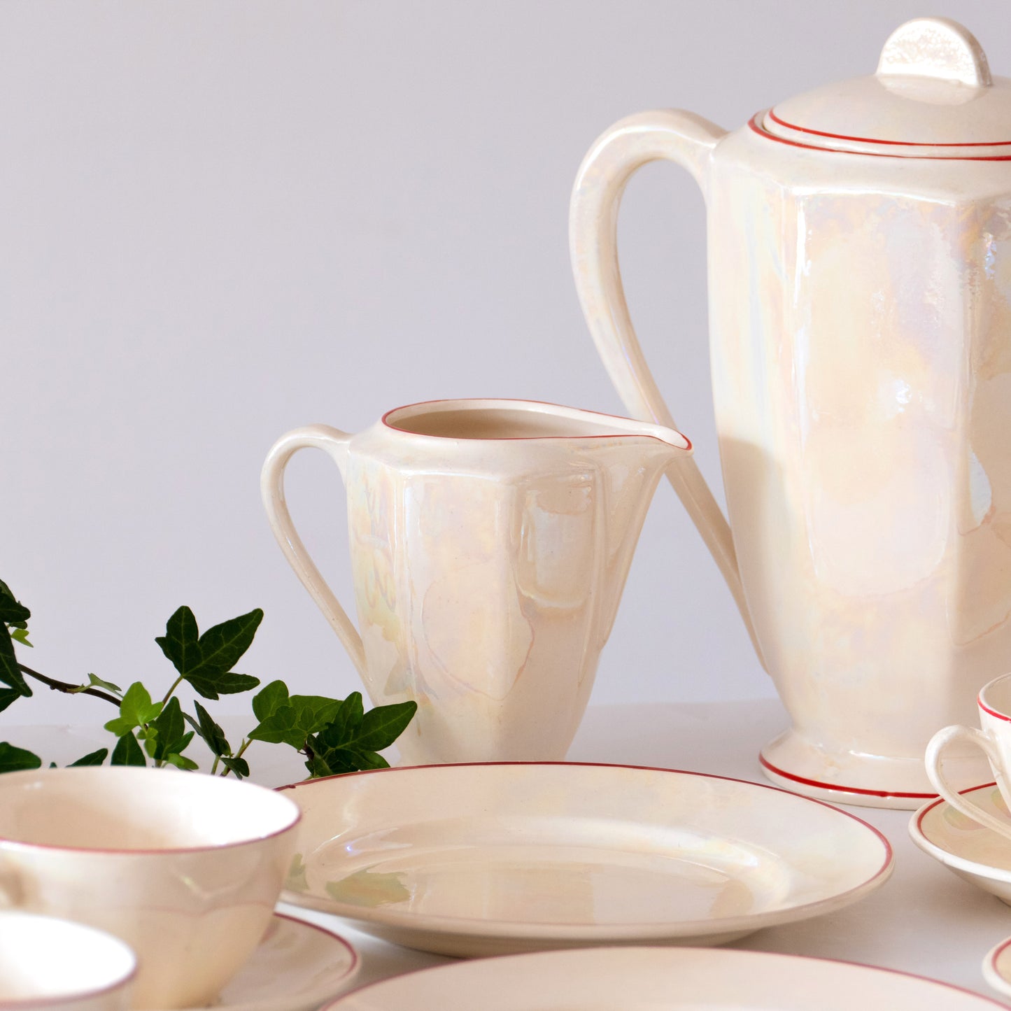 Service à café nacré - porcelaine Badonviller