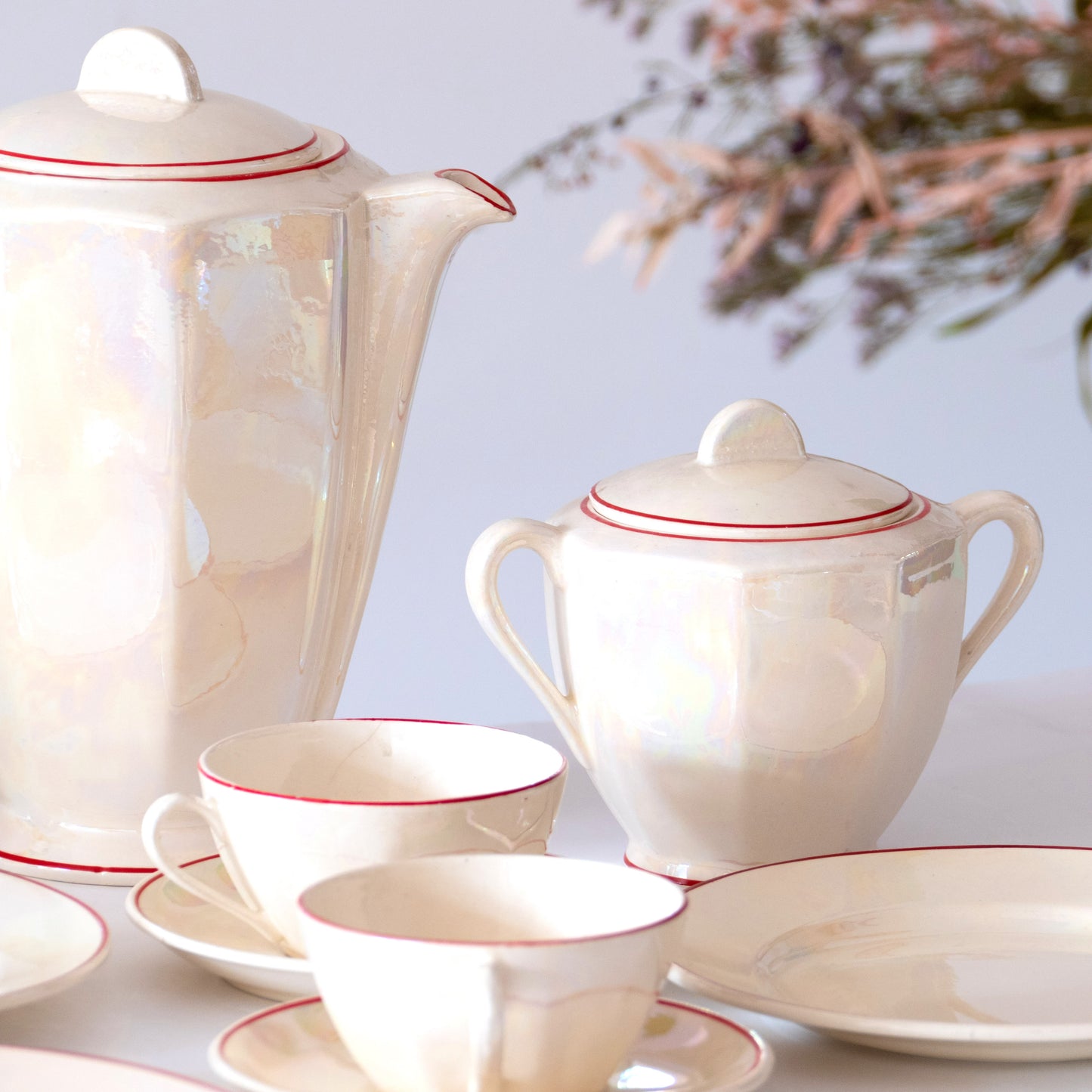 Service à café nacré - porcelaine Badonviller