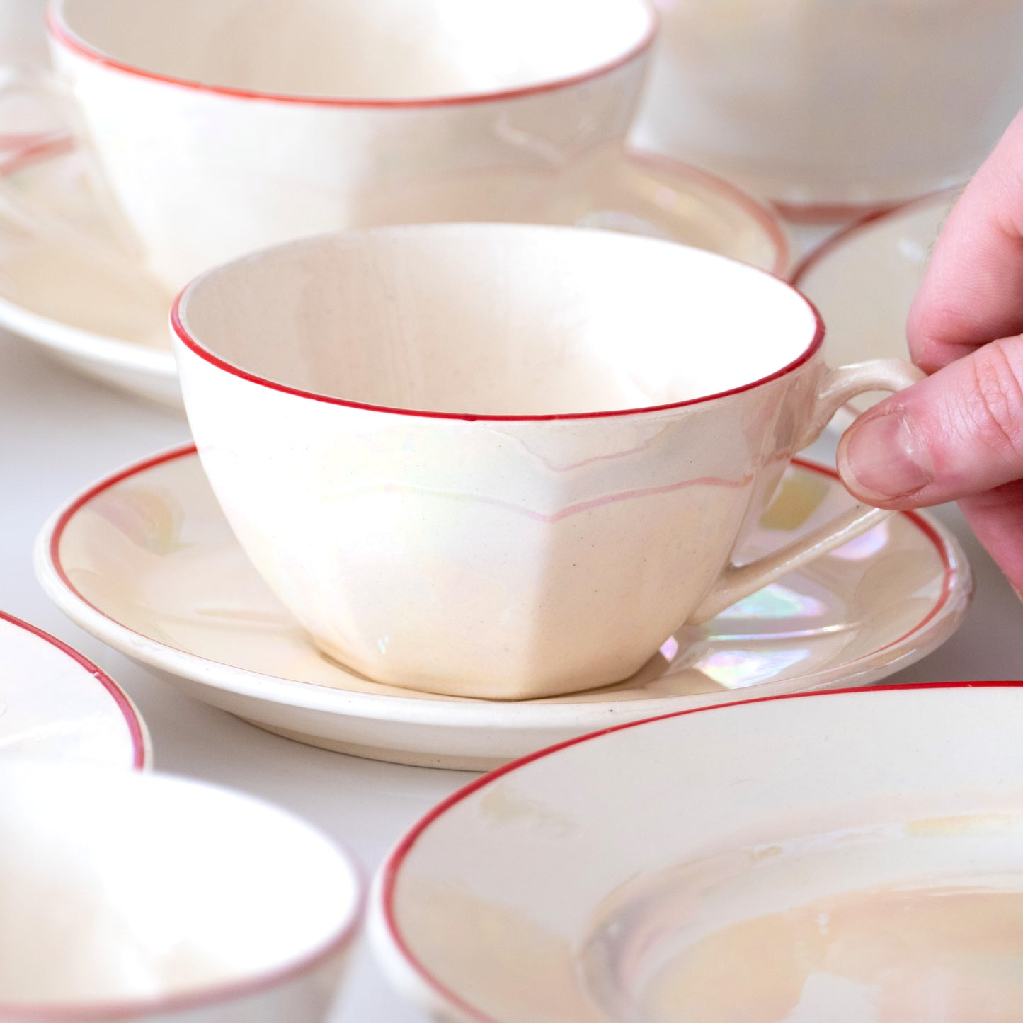 Service à café nacré - porcelaine Badonviller