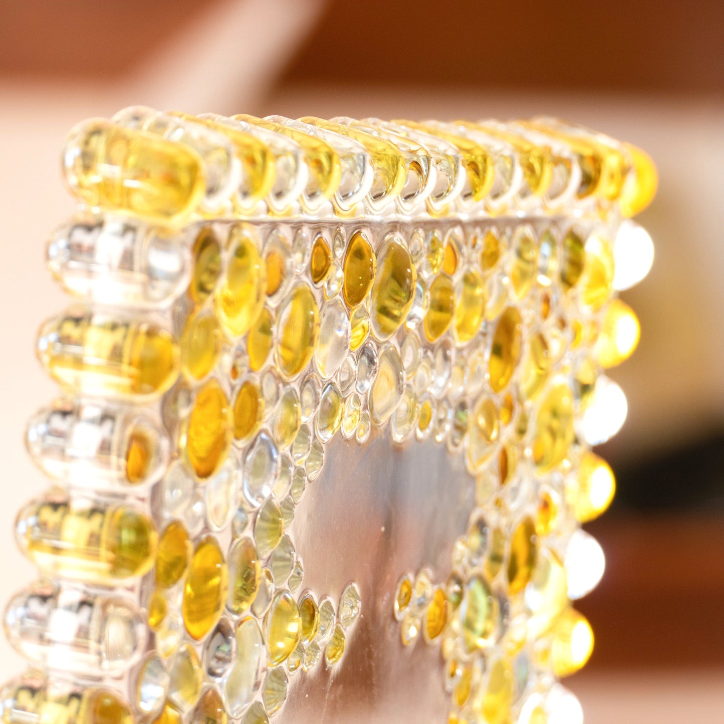 Plateau en verre bulles de champagne 1960