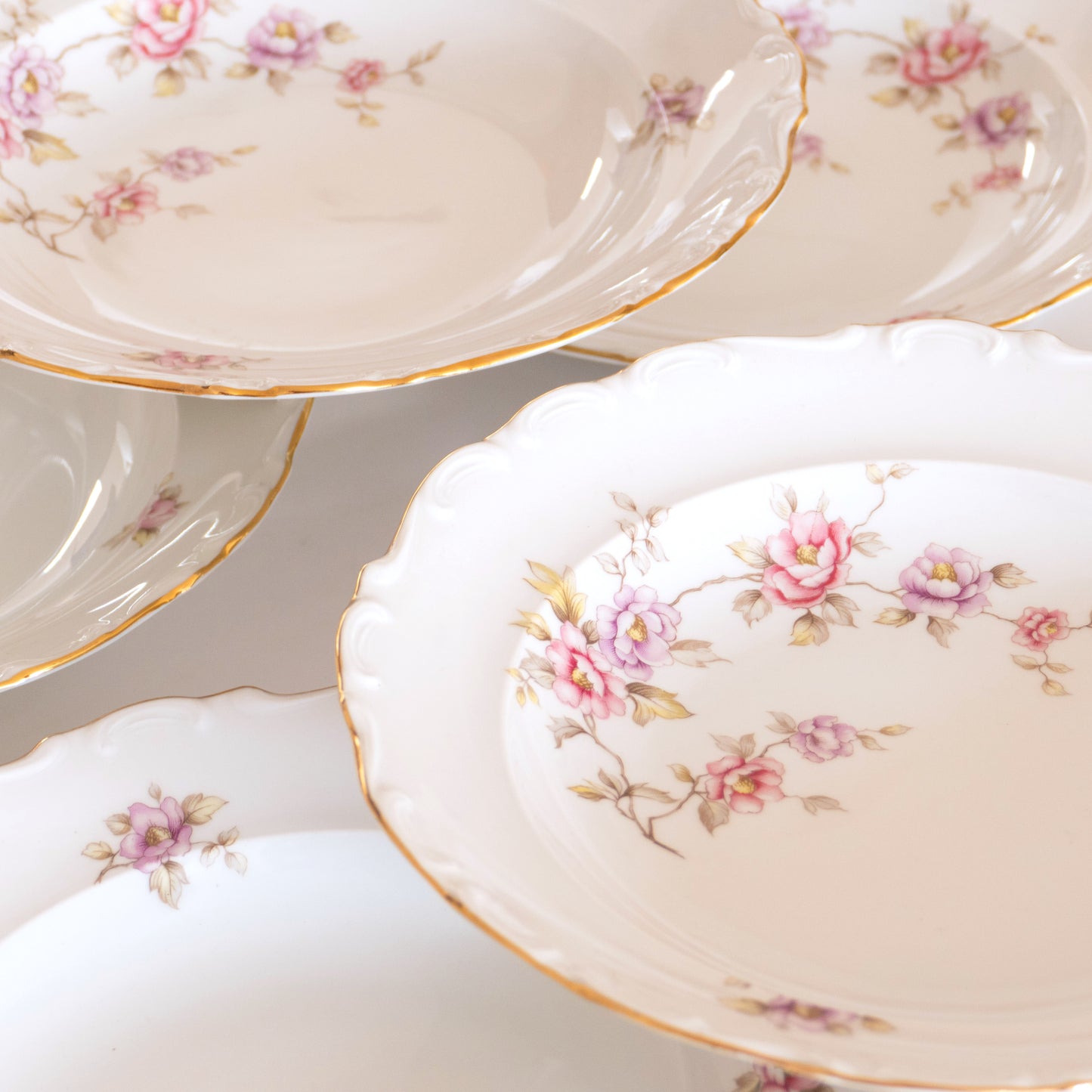 6 assiettes en porcelaine de Bavière fleuries - Schumann Arzberg