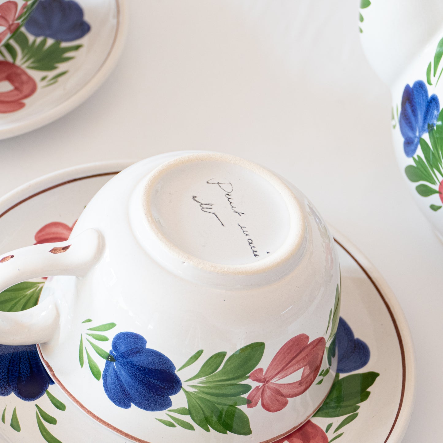 Service à café Niderviller peint à la main - 12 personnes