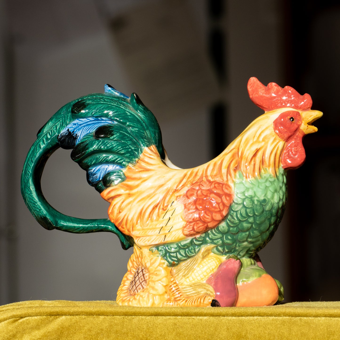 Pichet coq en barbotine