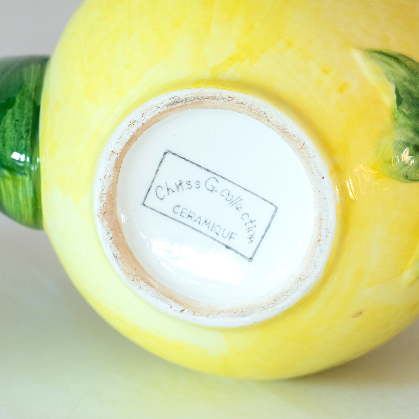 Service à thé en barbotine citron