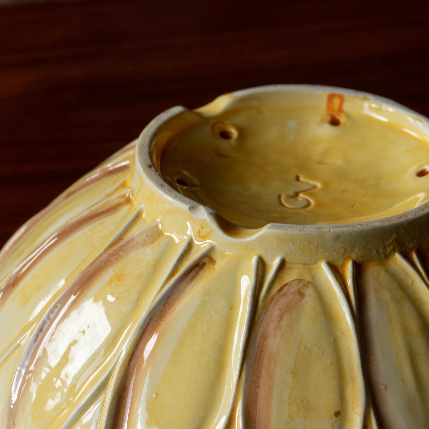 Passoire / égouttoir en barbotine tournesol GV