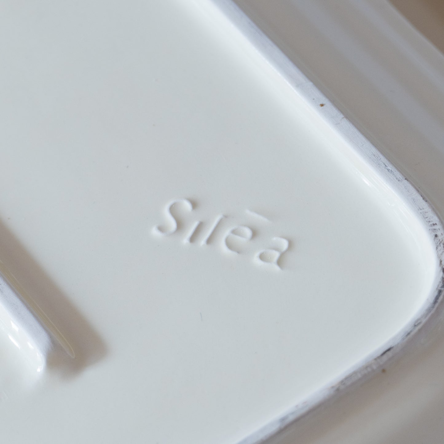 Passoire / égouttoir + plat en barbotine champignon asperge Siléa