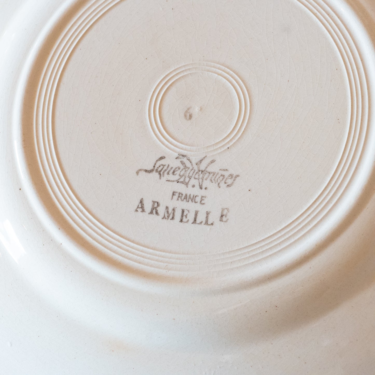 6 assiettes Sarreguemines - "Armelle" peintes à la main