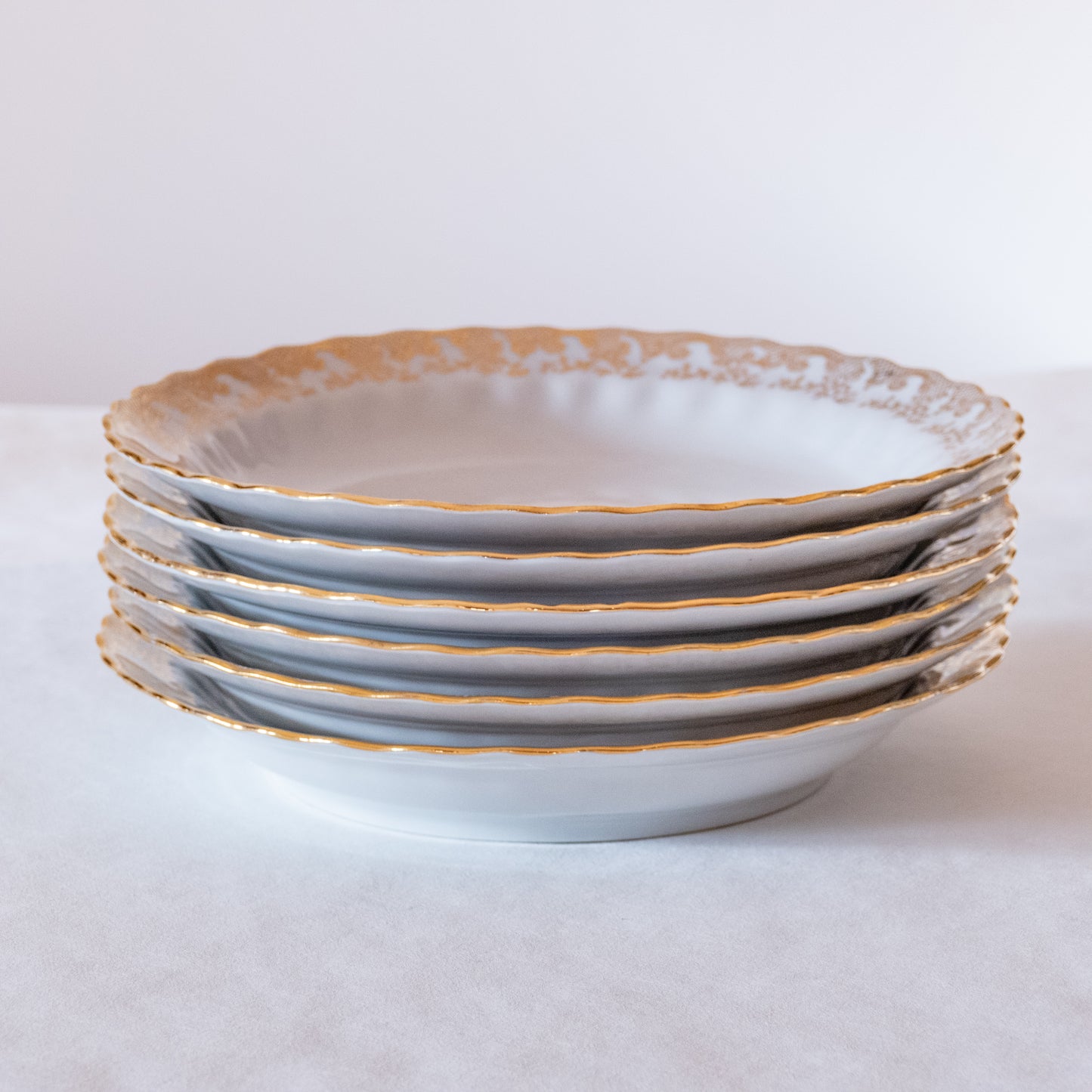 6 assiettes creuses en porcelaine Vitriam