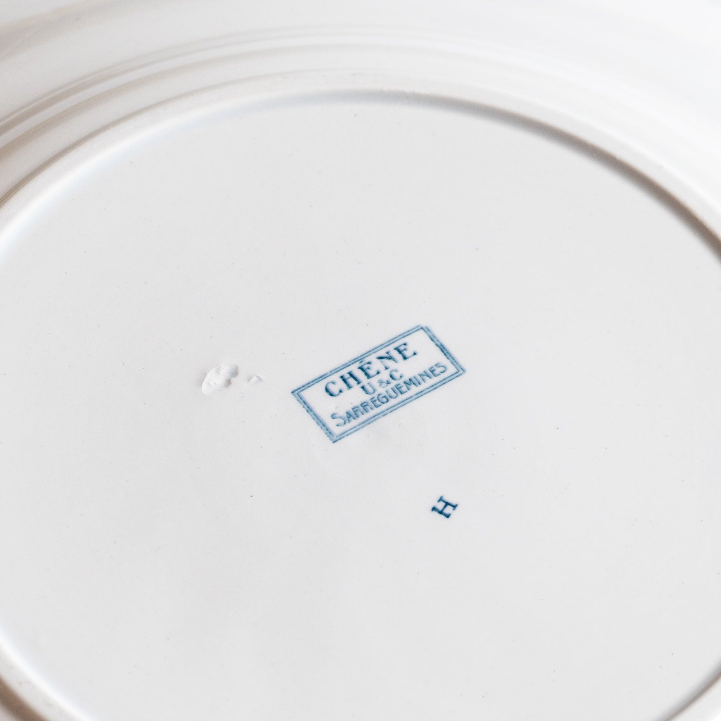 Grand plat rond terre de fer Sarreguemines "Chêne"