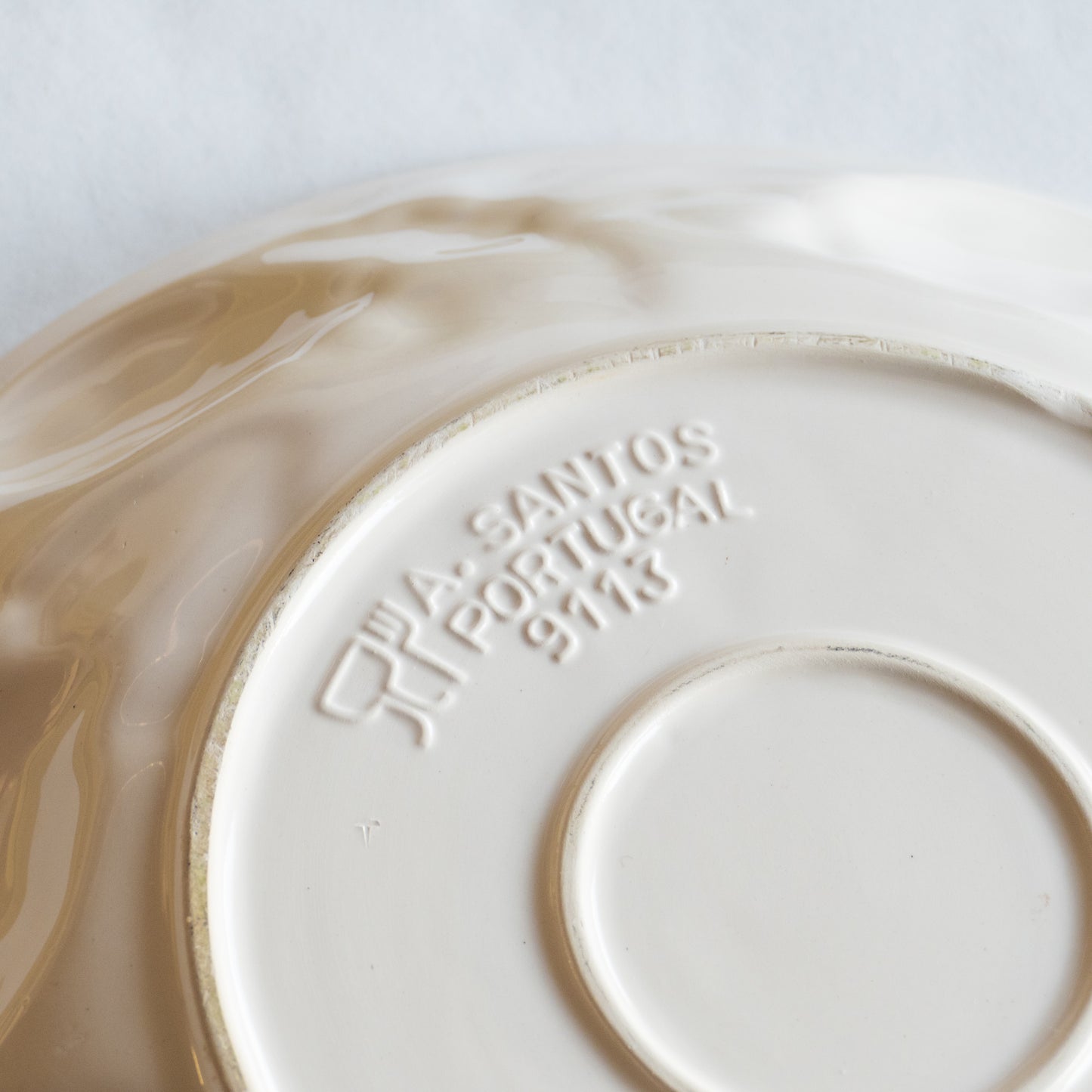 Grand plat creux en barbotine citrons