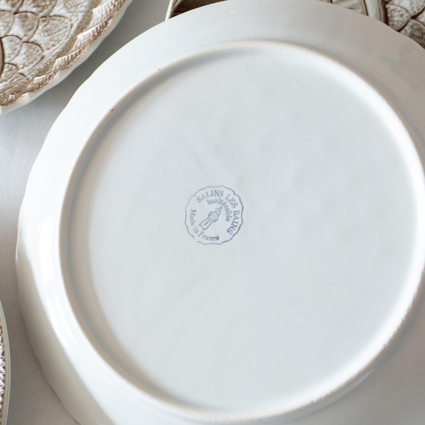 6 assiettes en barbotine poisson Salins