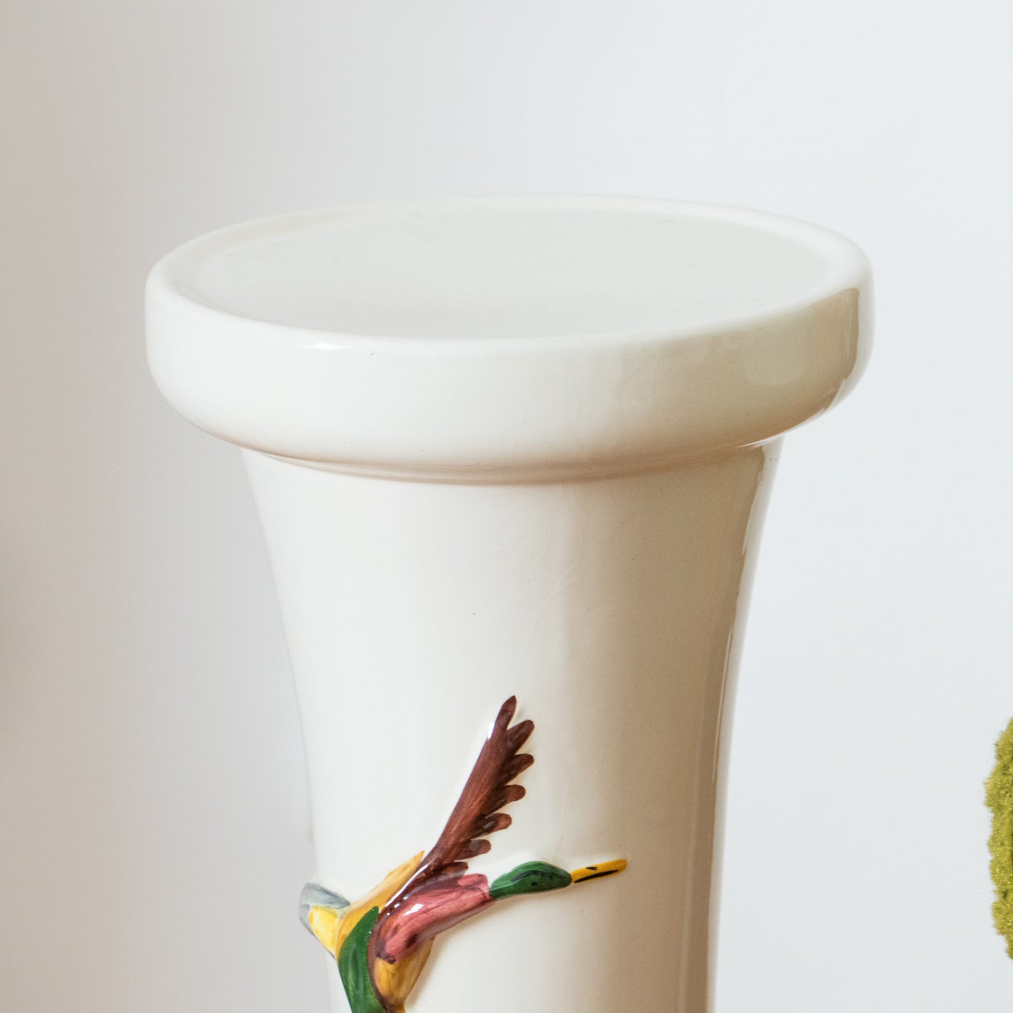 Colonne et cache-pot en faïence canard