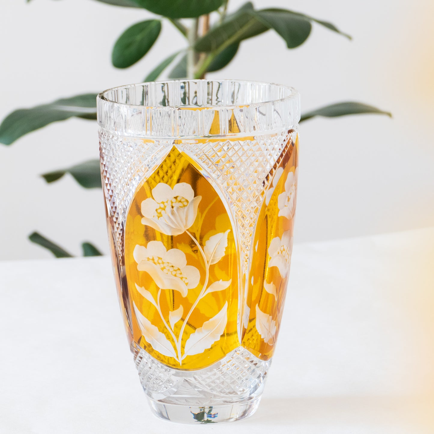 Grand vase en cristal Julia Glassworks - 1950