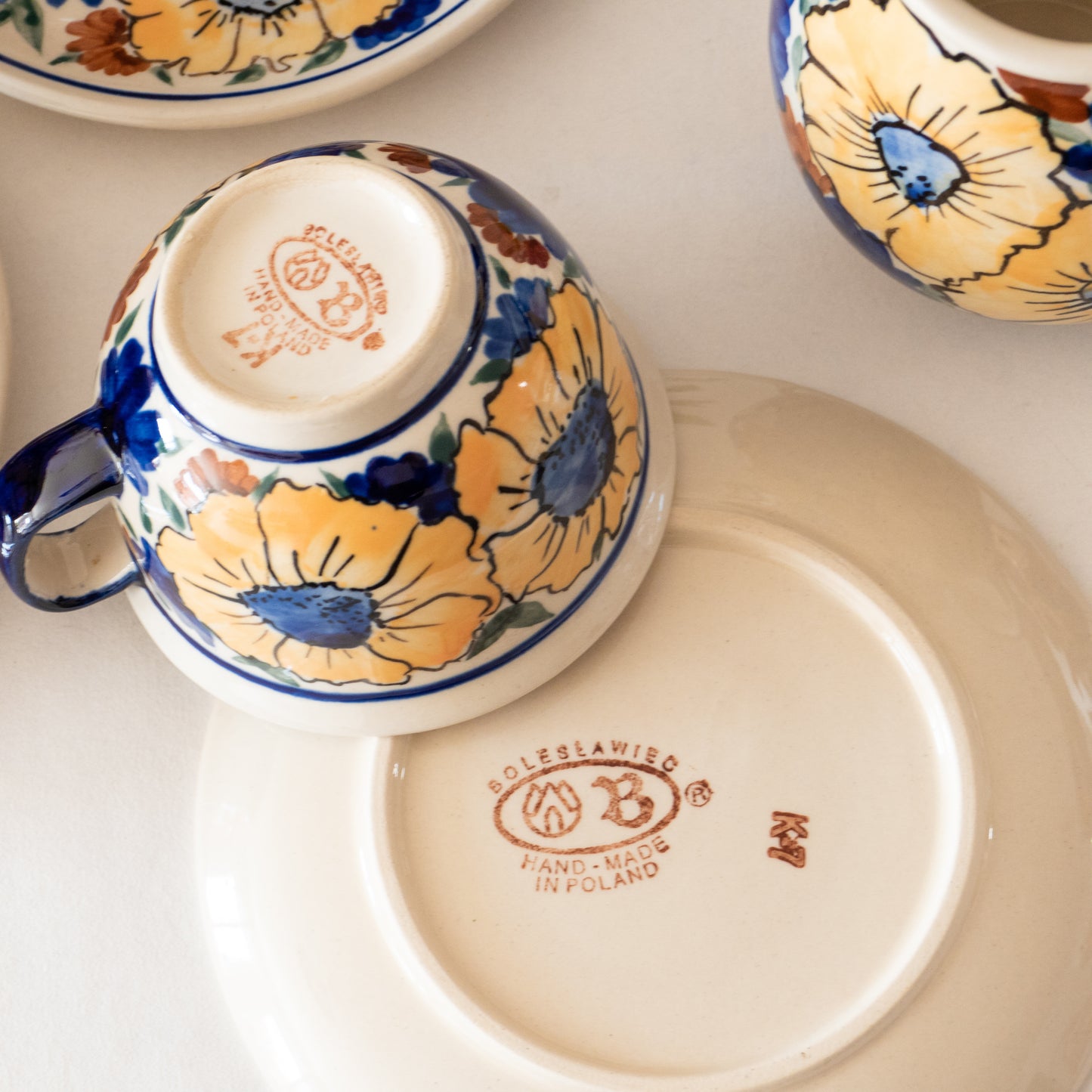 Service à café Boleslawiec peint à la main