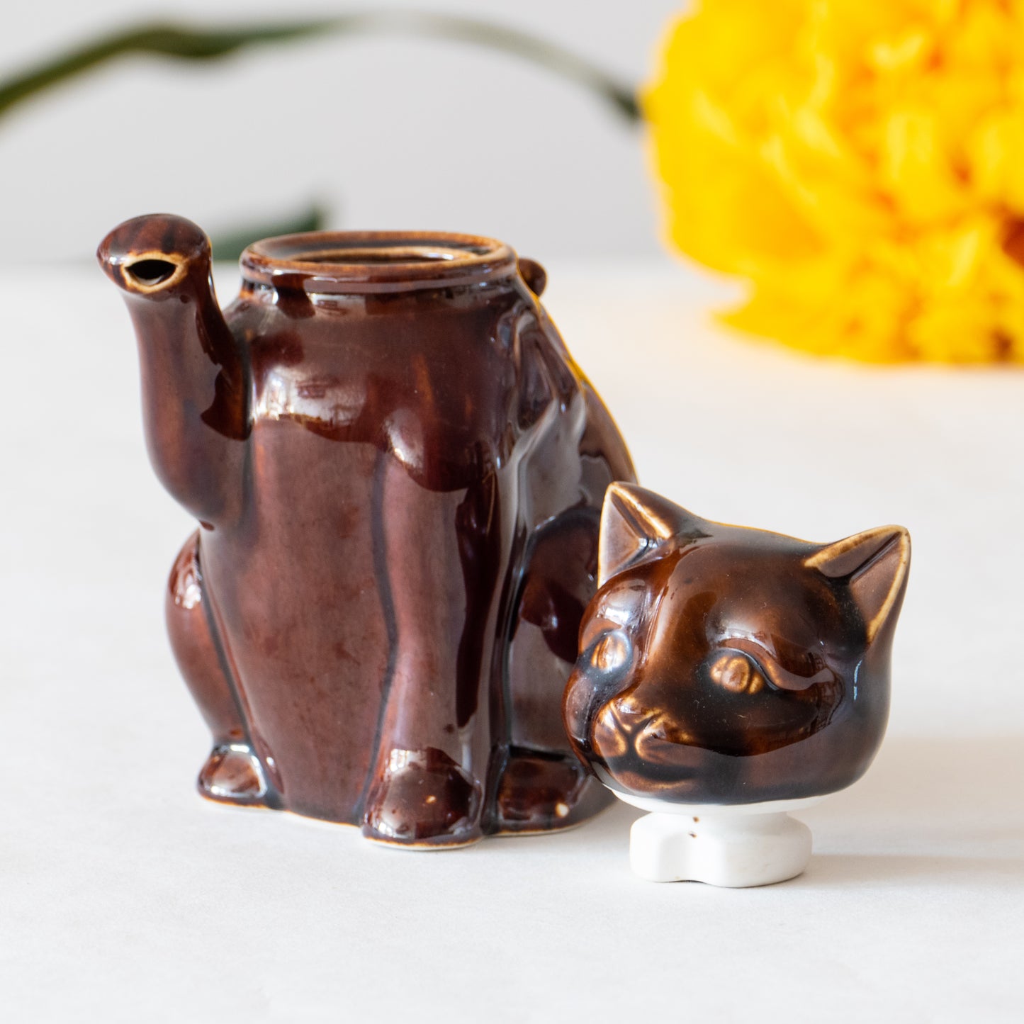 Théière en céramique forme de chat