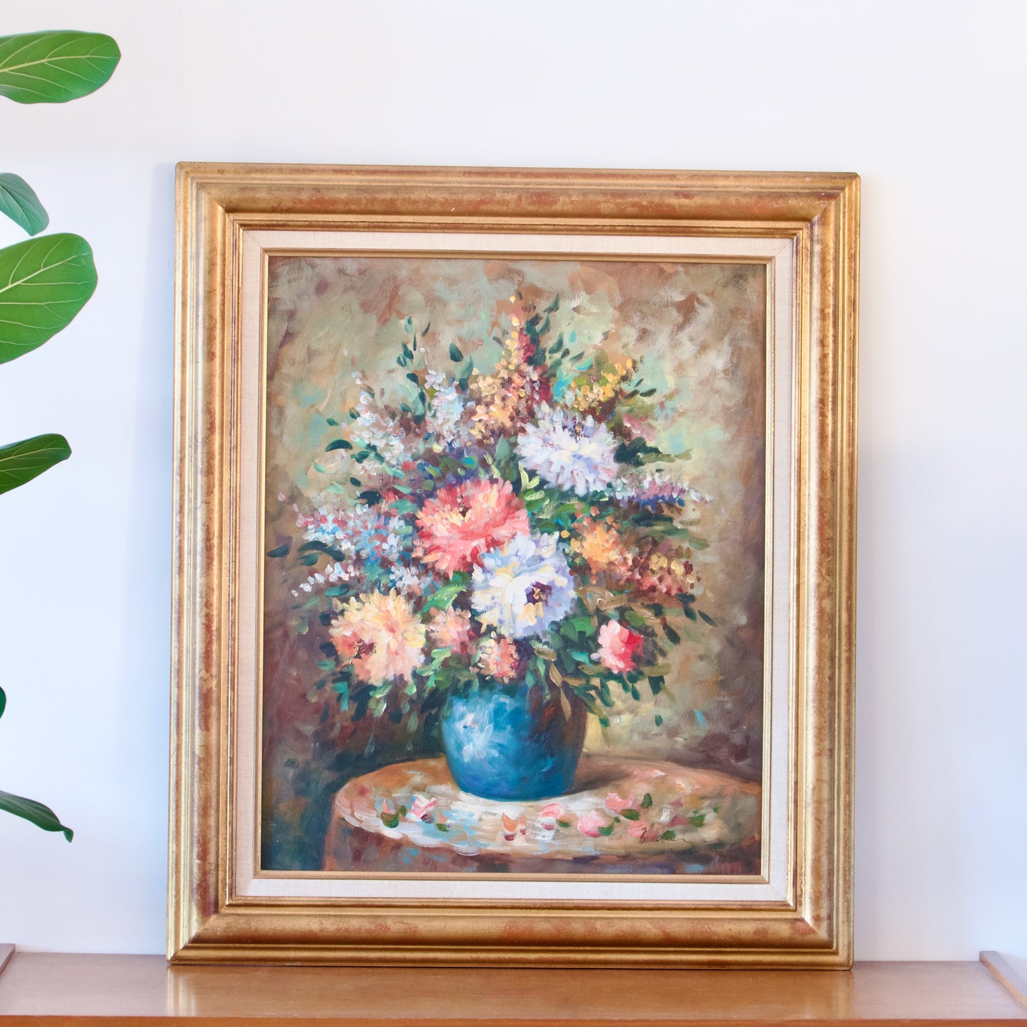 Grande huile sur toile signée Boucher
