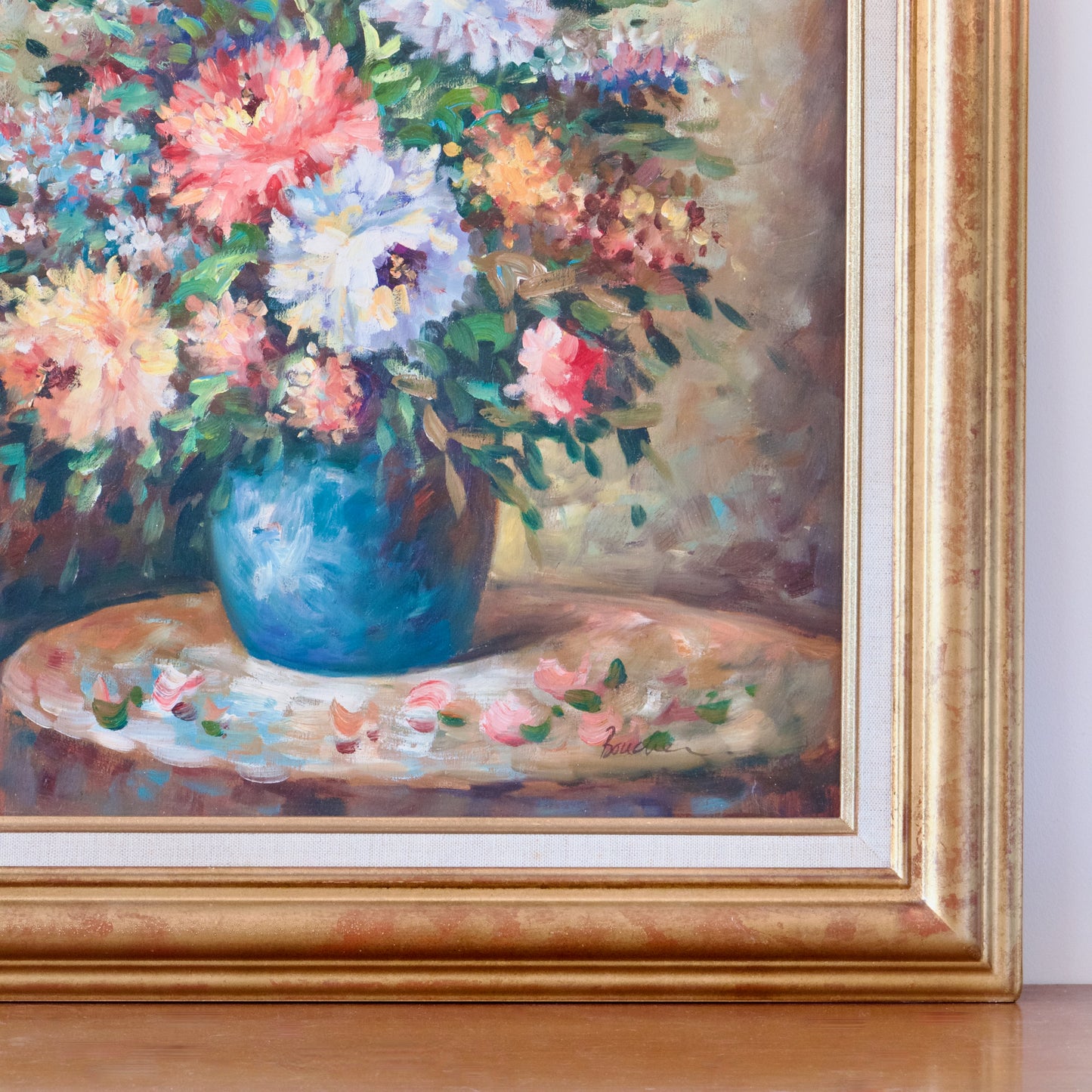 Grande huile sur toile signée Boucher