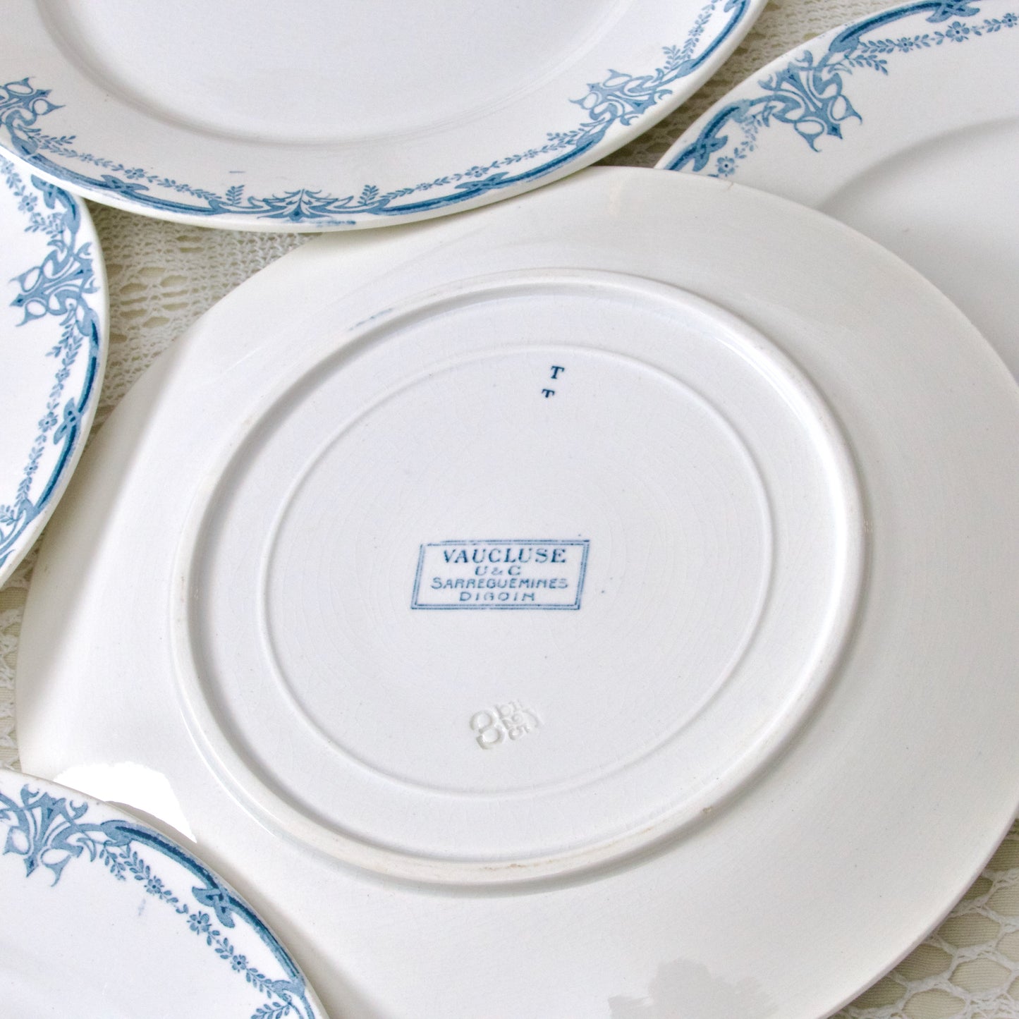 12 assiettes plates Sarreguemines "Vaucluse" - terre de fer