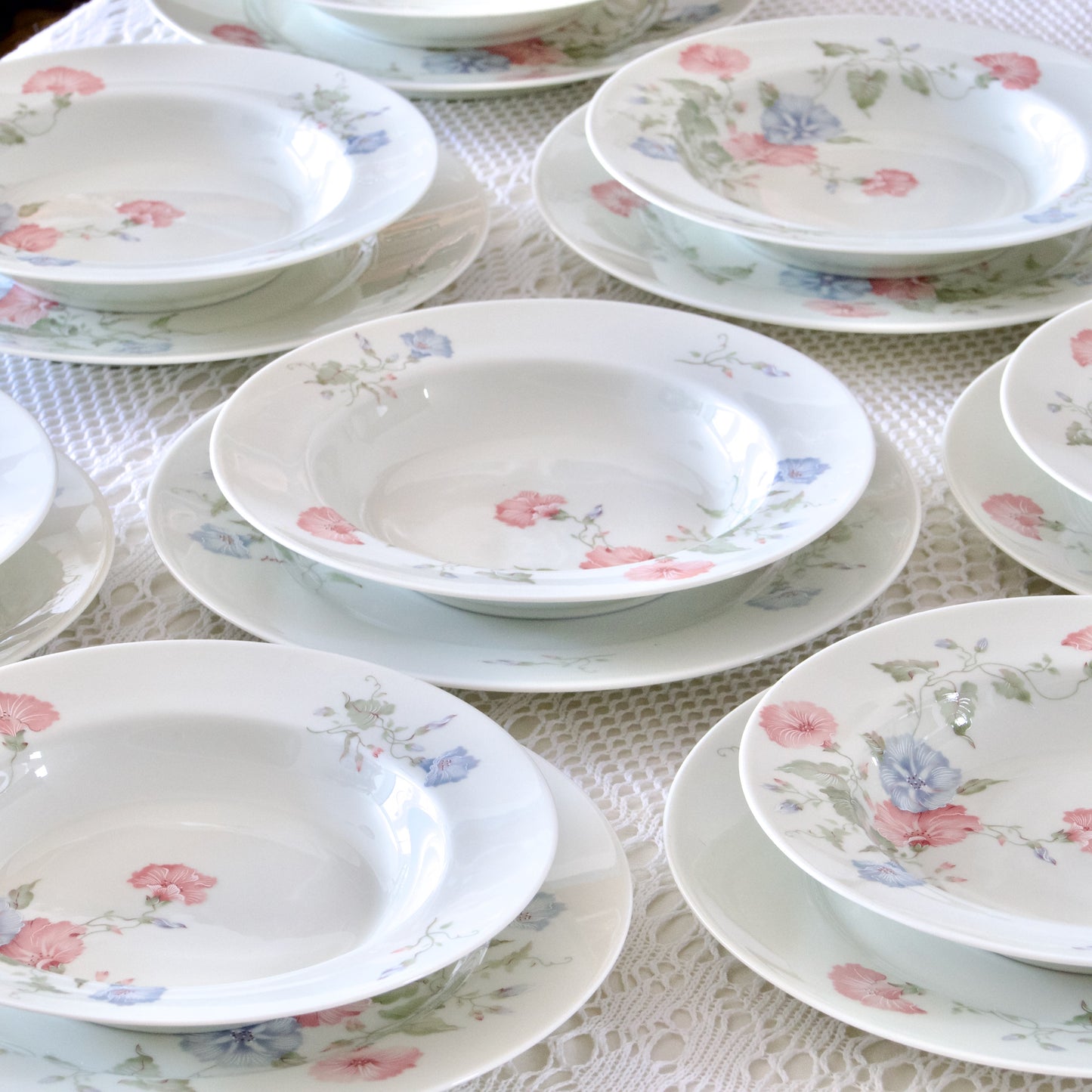 9 assiettes creuses en porcelaine de Limoges Jammet Seignolles