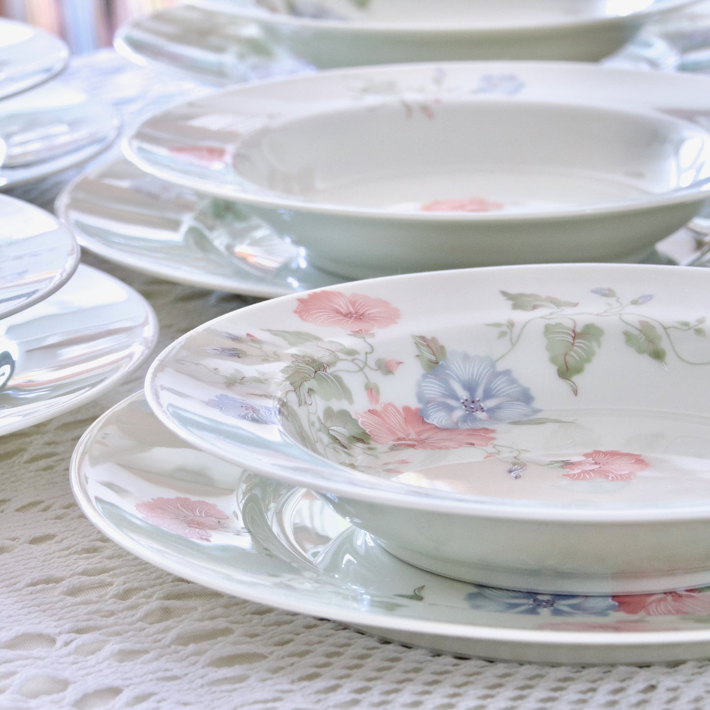 9 assiettes creuses en porcelaine de Limoges Jammet Seignolles
