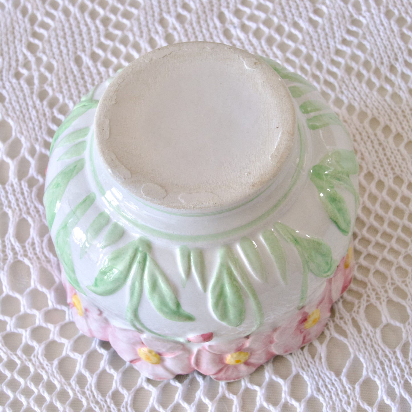 Petit cache pot vintage marguerites - peint à la main