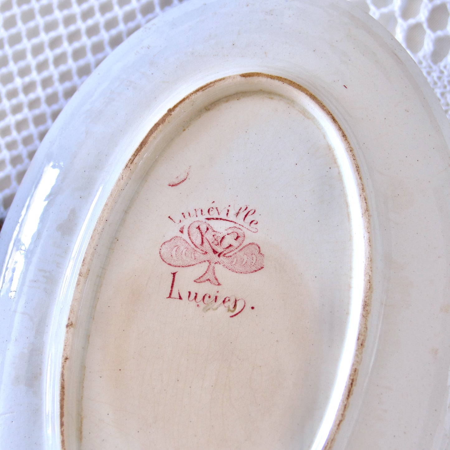 Saucière XIXe KG Lunéville "Lucien" - terre de fer rose