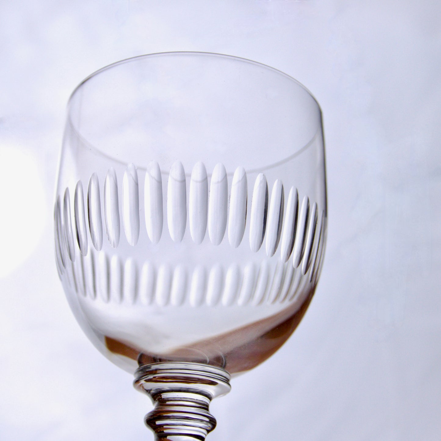 6 verres fin XIXe soufflés bouche ciselure godrons