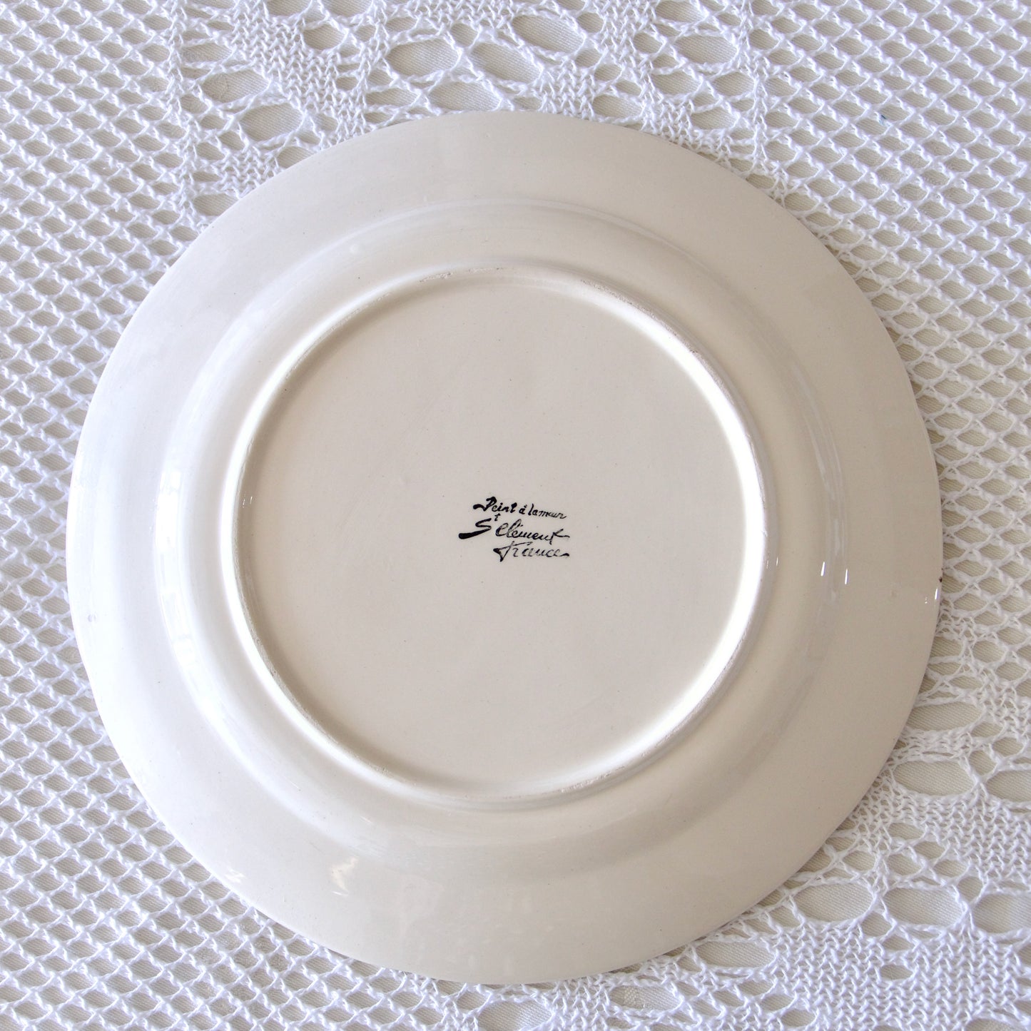 Assiette ancienne St Clément barbotine clémentine