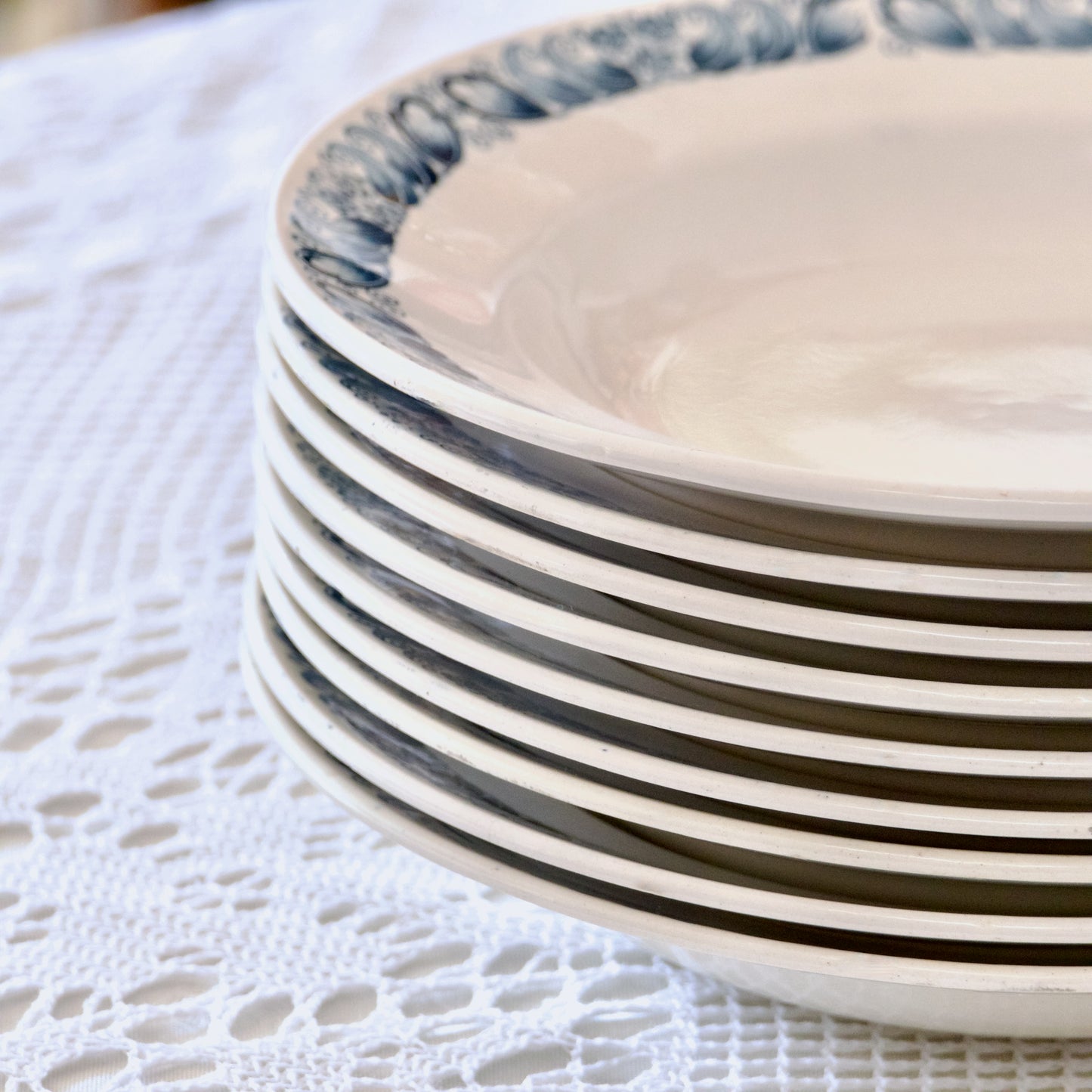 9 grandes assiettes Longchamp "Marcel" - terre de fer