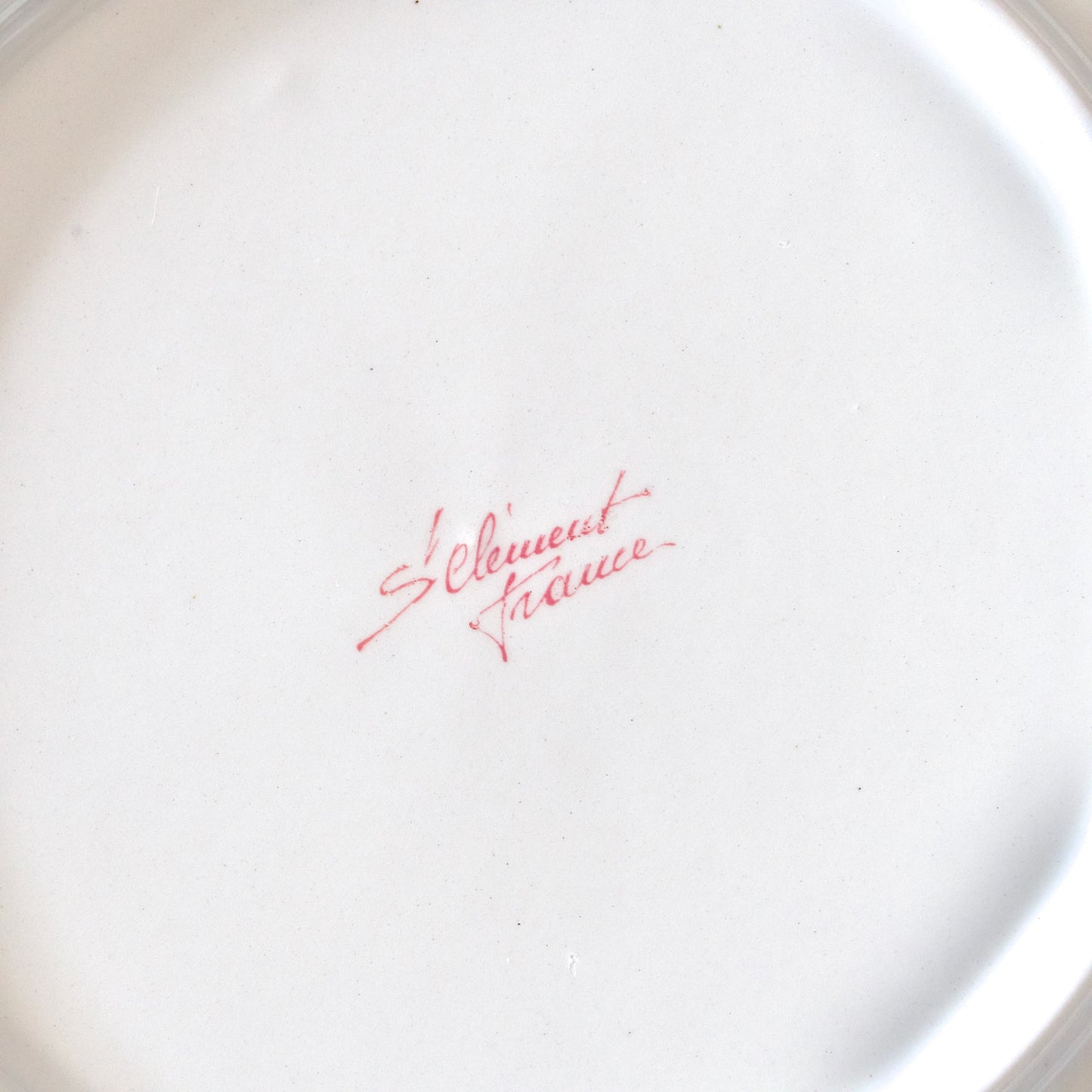 Plat à oreilles ancien St Clément décor coq