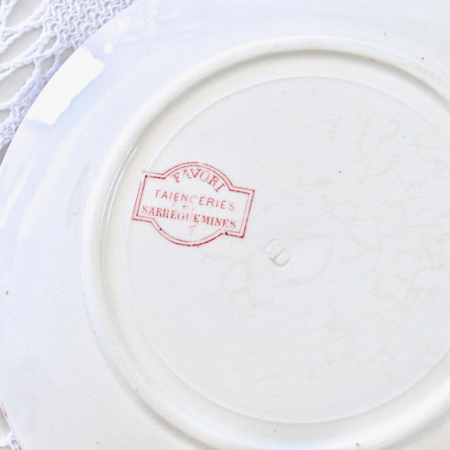Assiette à dessert Sarreguemines "Favori" - terre de fer rose