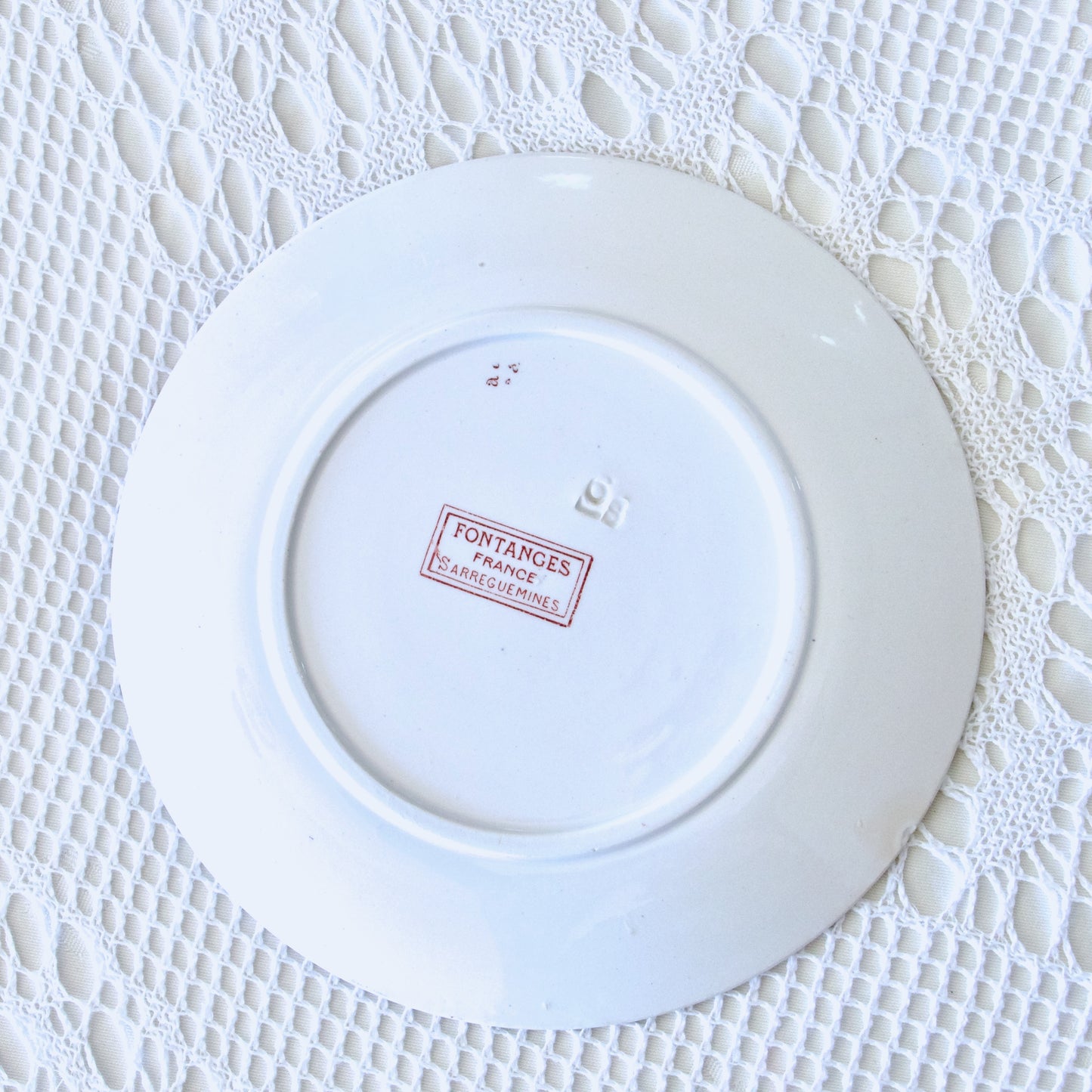 Assiettes à dessert Sarreguemines "Fontanges" - terre de fer rose