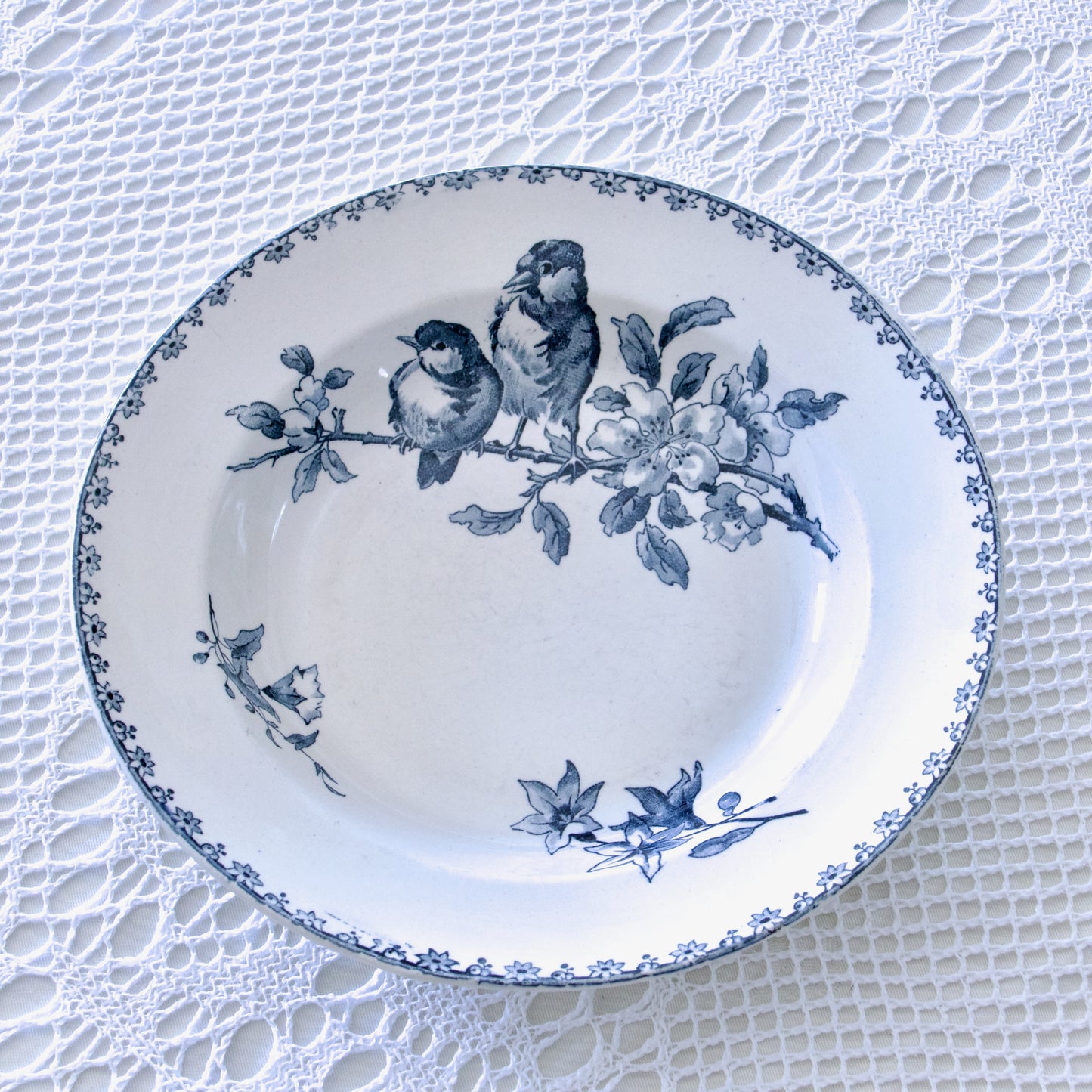 4 assiettes creuses XIXe Sarreguemines "Favori" - terre de fer