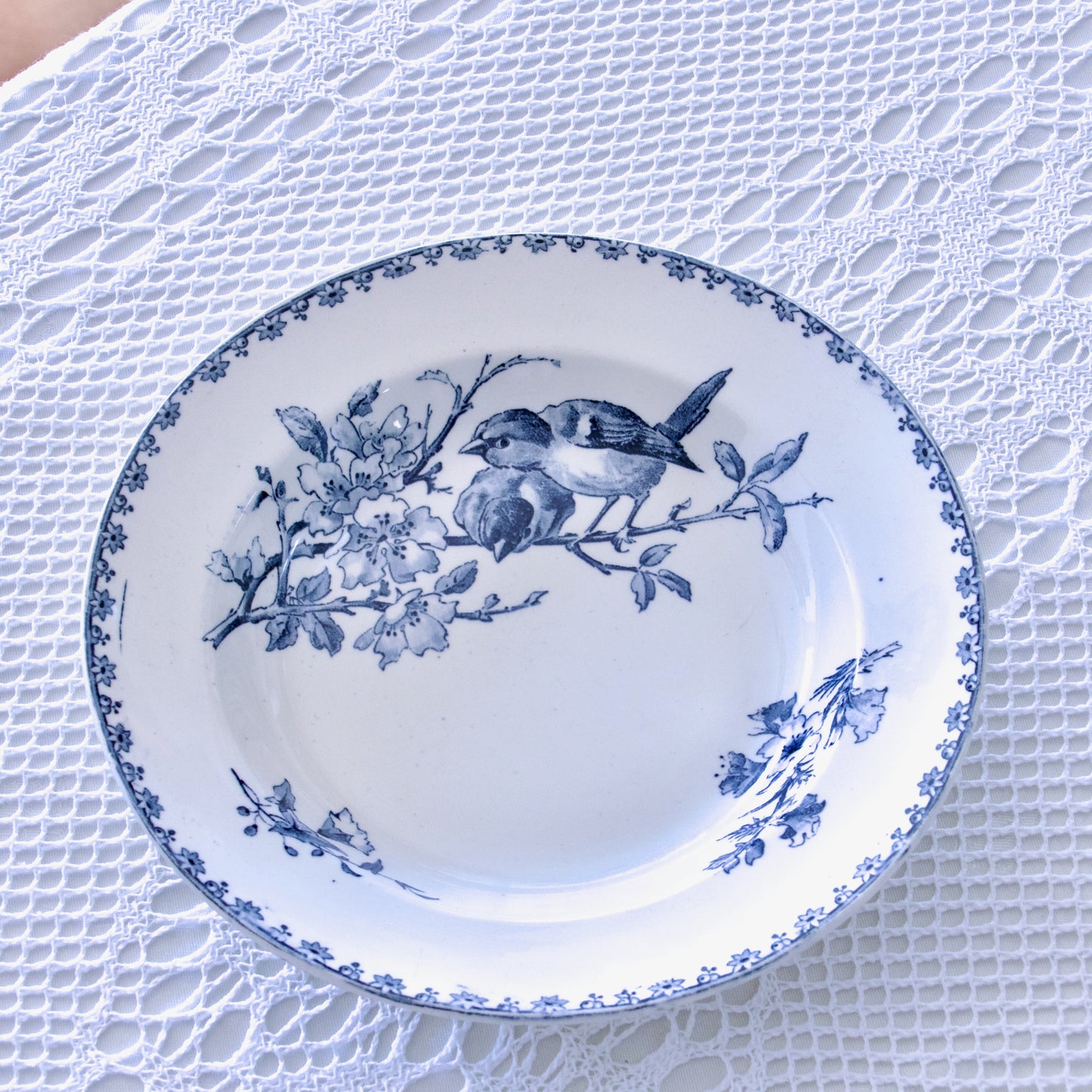 4 assiettes creuses XIXe Sarreguemines "Favori" - terre de fer