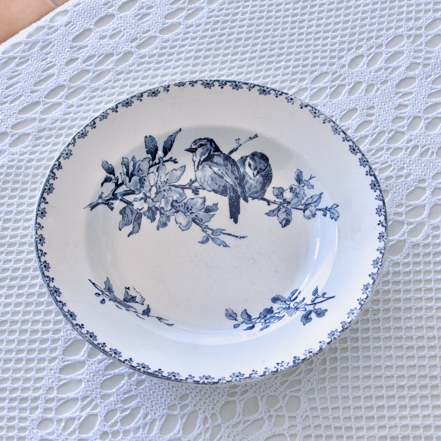 4 assiettes creuses XIXe Sarreguemines "Favori" - terre de fer