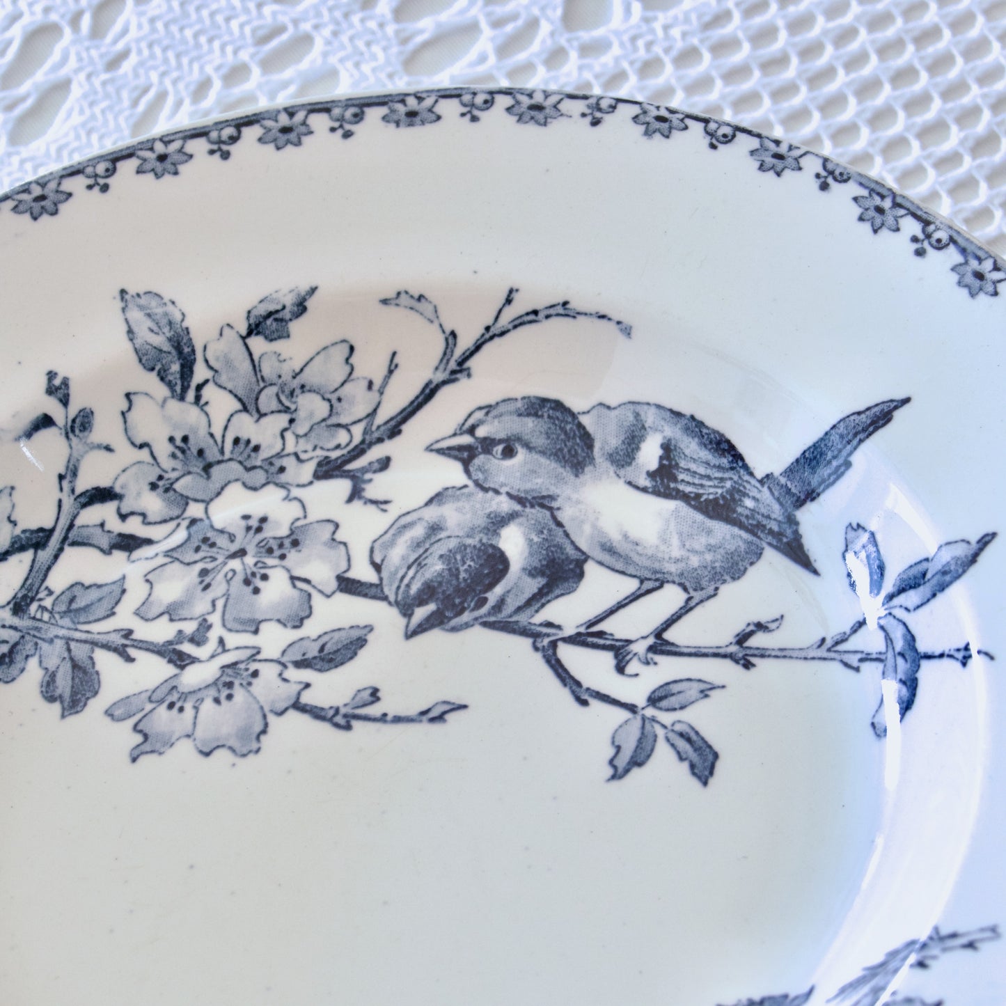 4 assiettes creuses XIXe Sarreguemines "Favori" - terre de fer