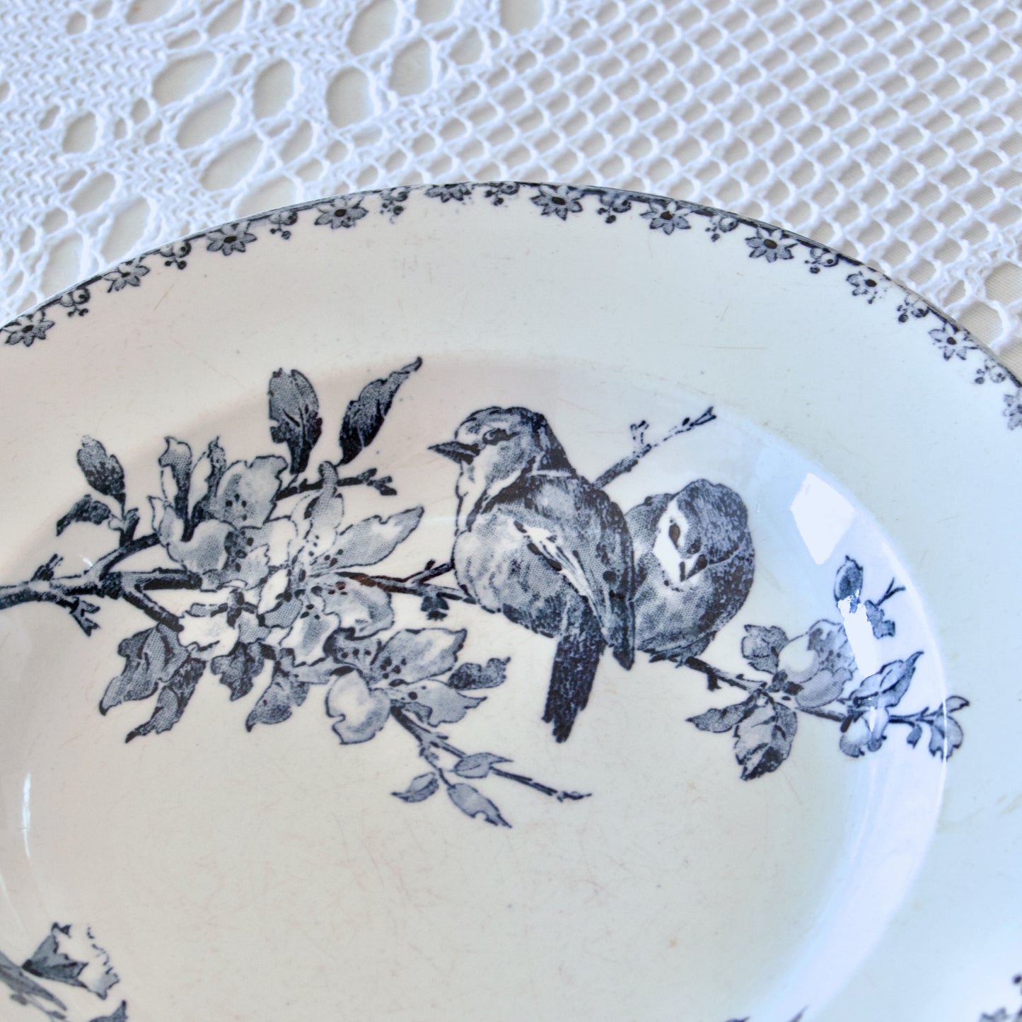 4 assiettes creuses XIXe Sarreguemines "Favori" - terre de fer