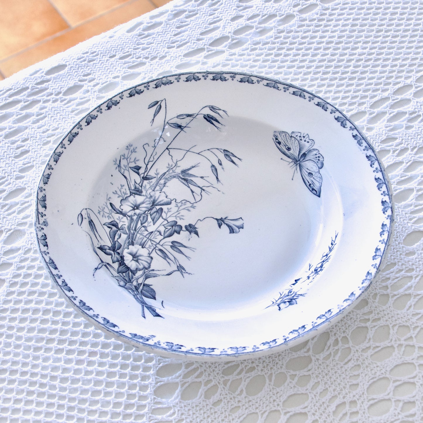 8 assiettes anciennes Sarreguemines "Carmen" - terre de fer