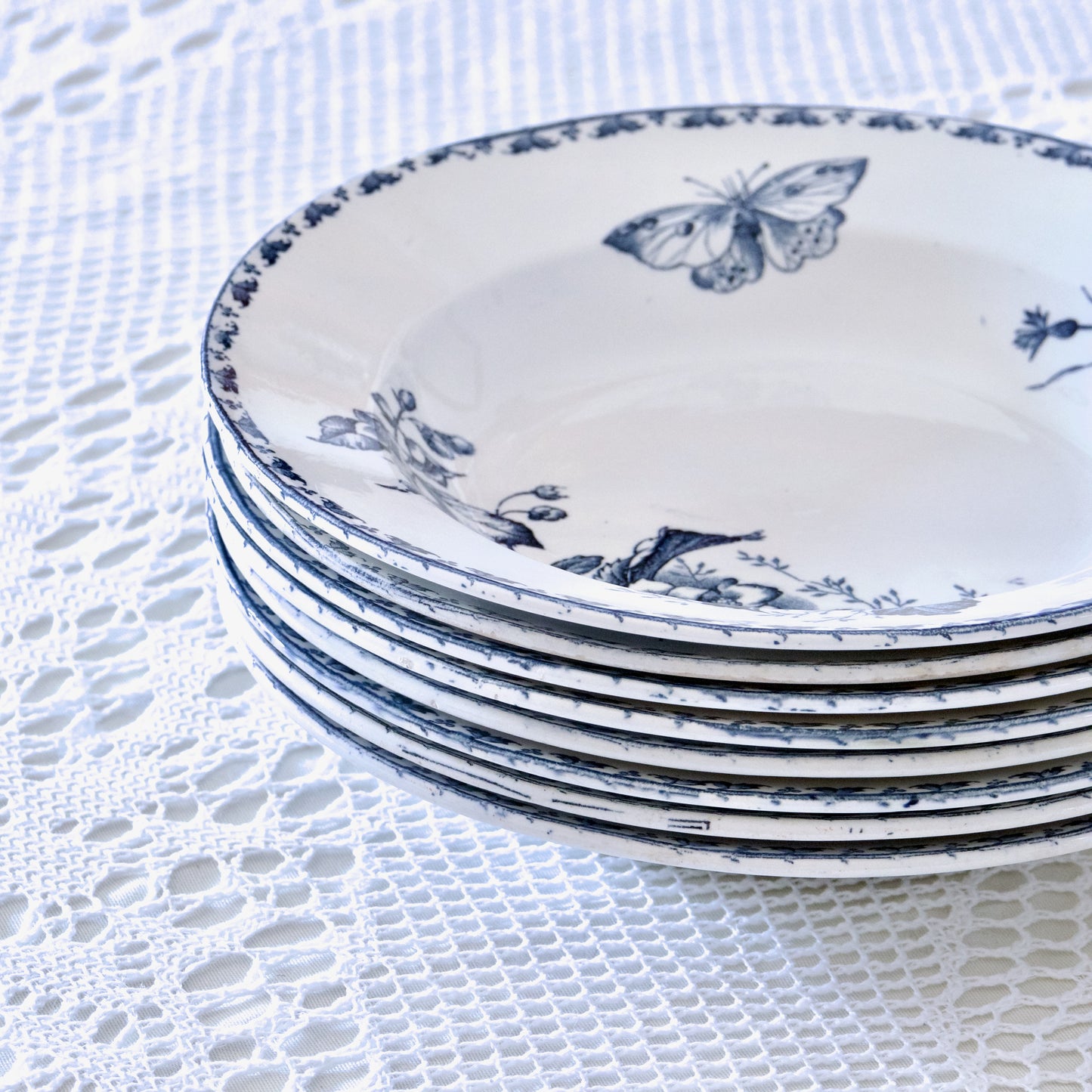 8 assiettes anciennes Sarreguemines "Carmen" - terre de fer