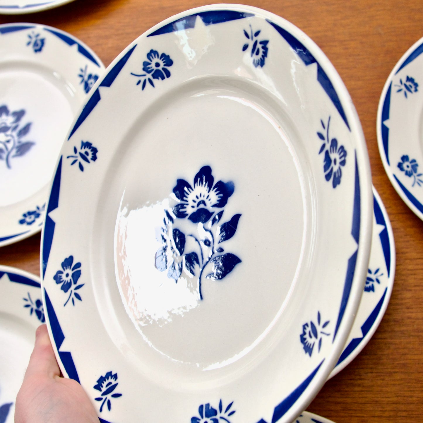 19 assiettes plates anciennes Badonviller "Madelon"