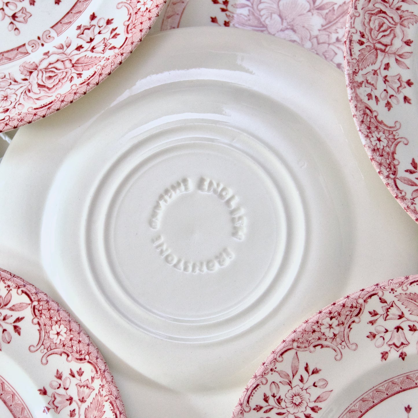 12 assiettes à dessert fleuries England English Ironstone