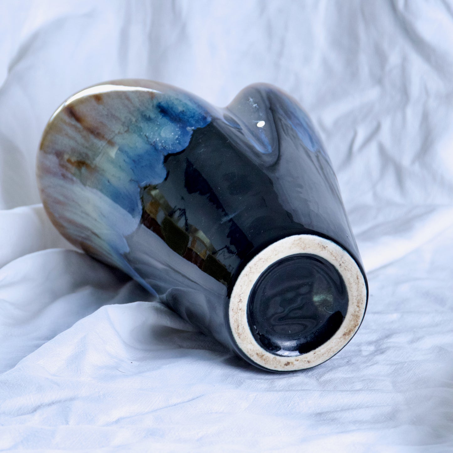 Vase en grès flammé émaillé