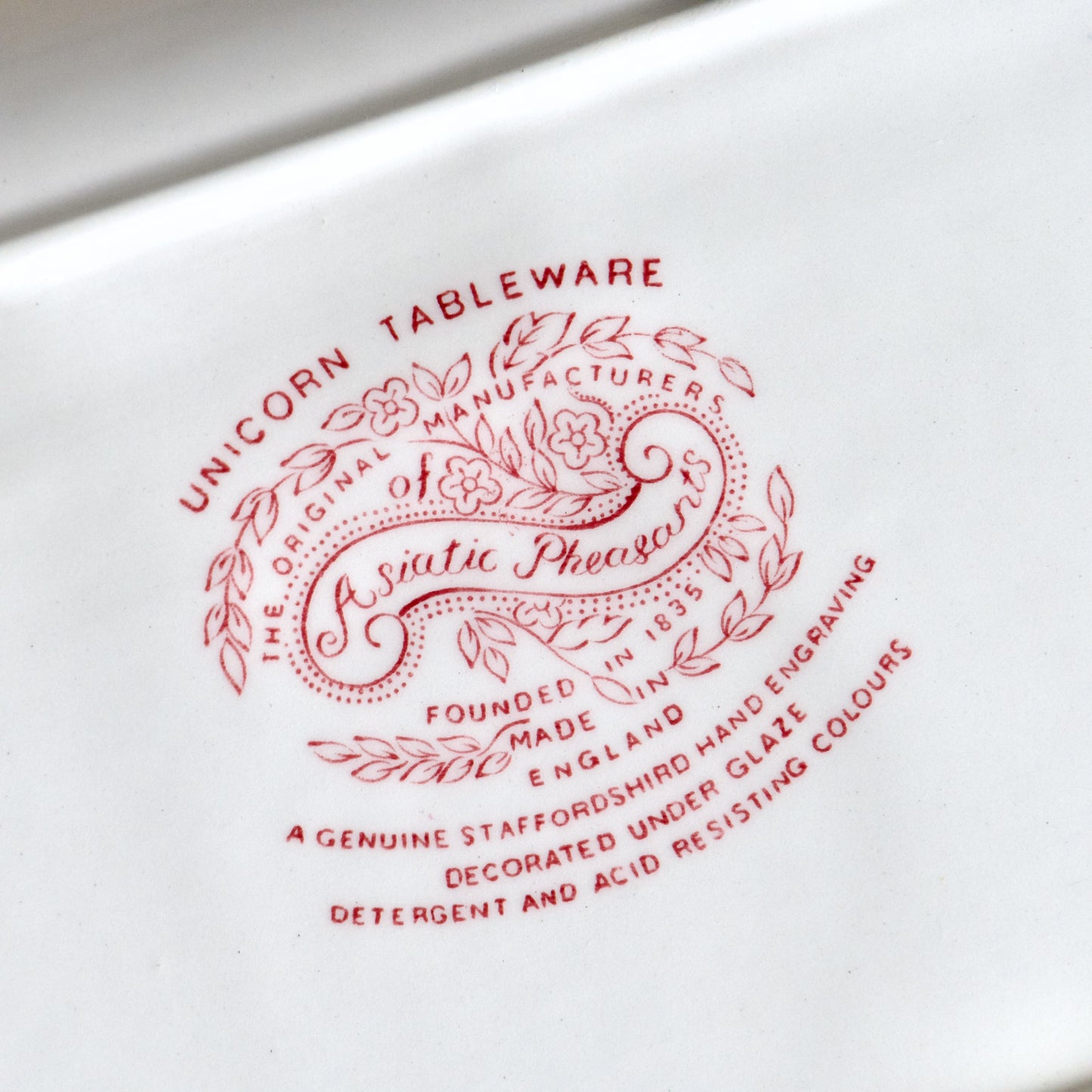 Plat à cake Staffordshire "Asiatic Pheasants"