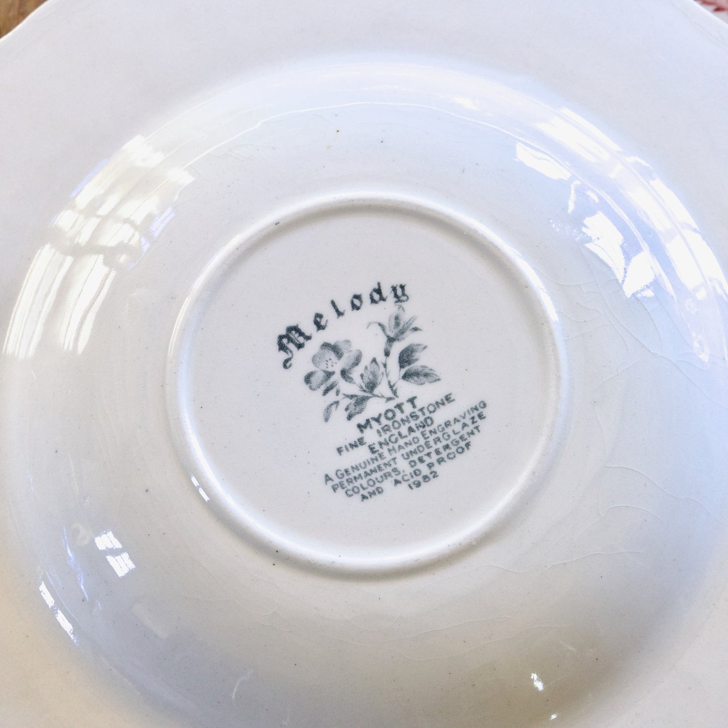 Trio d'assiettes creuses Myott England "Melody"