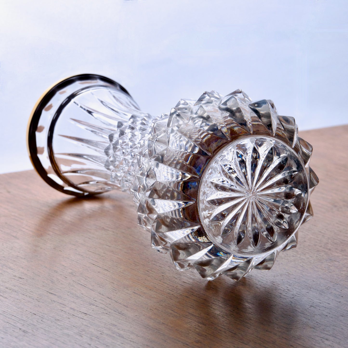 Vase allemand en cristal et col 24 carats