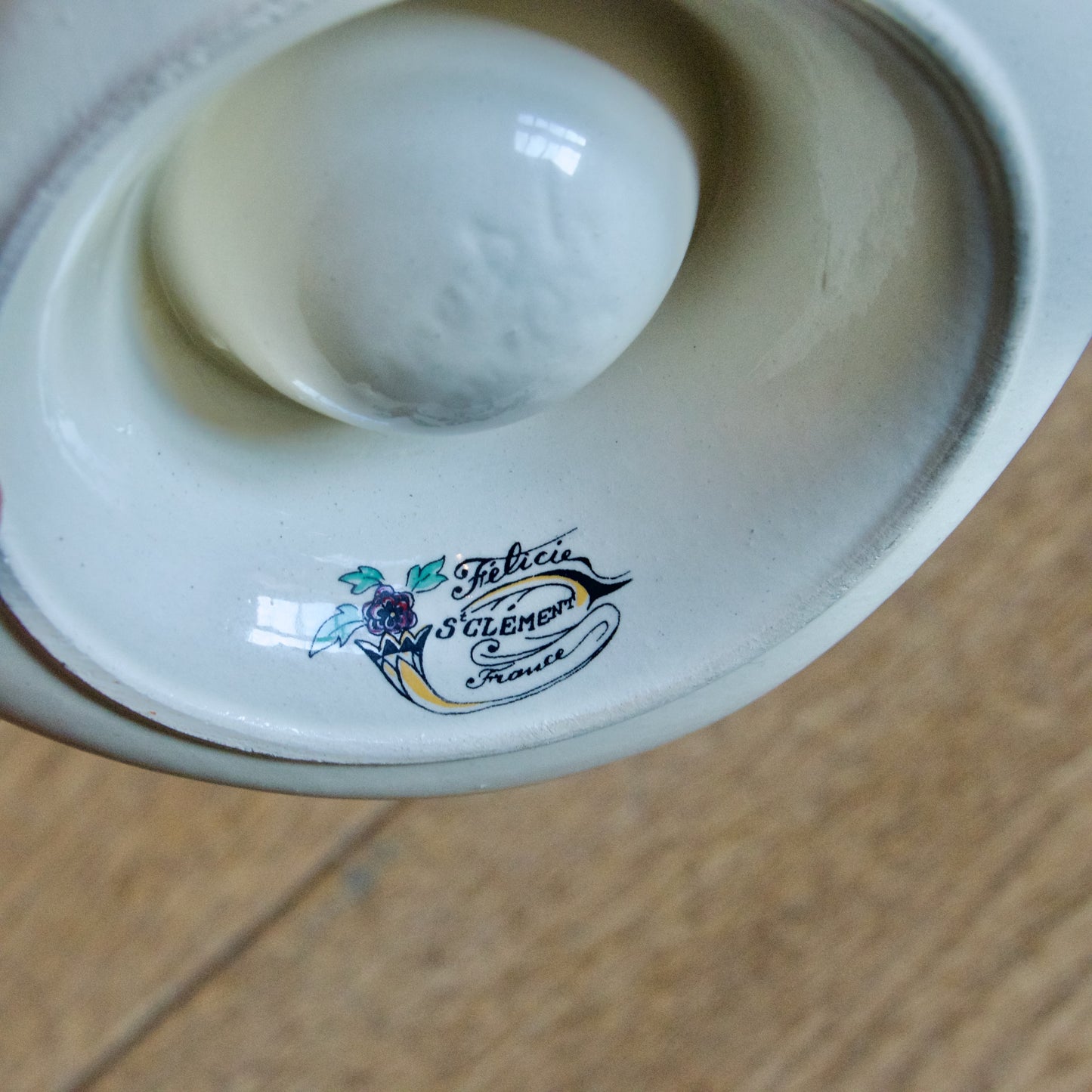 Coquetier ancien signé St Clément collection "Félicie"