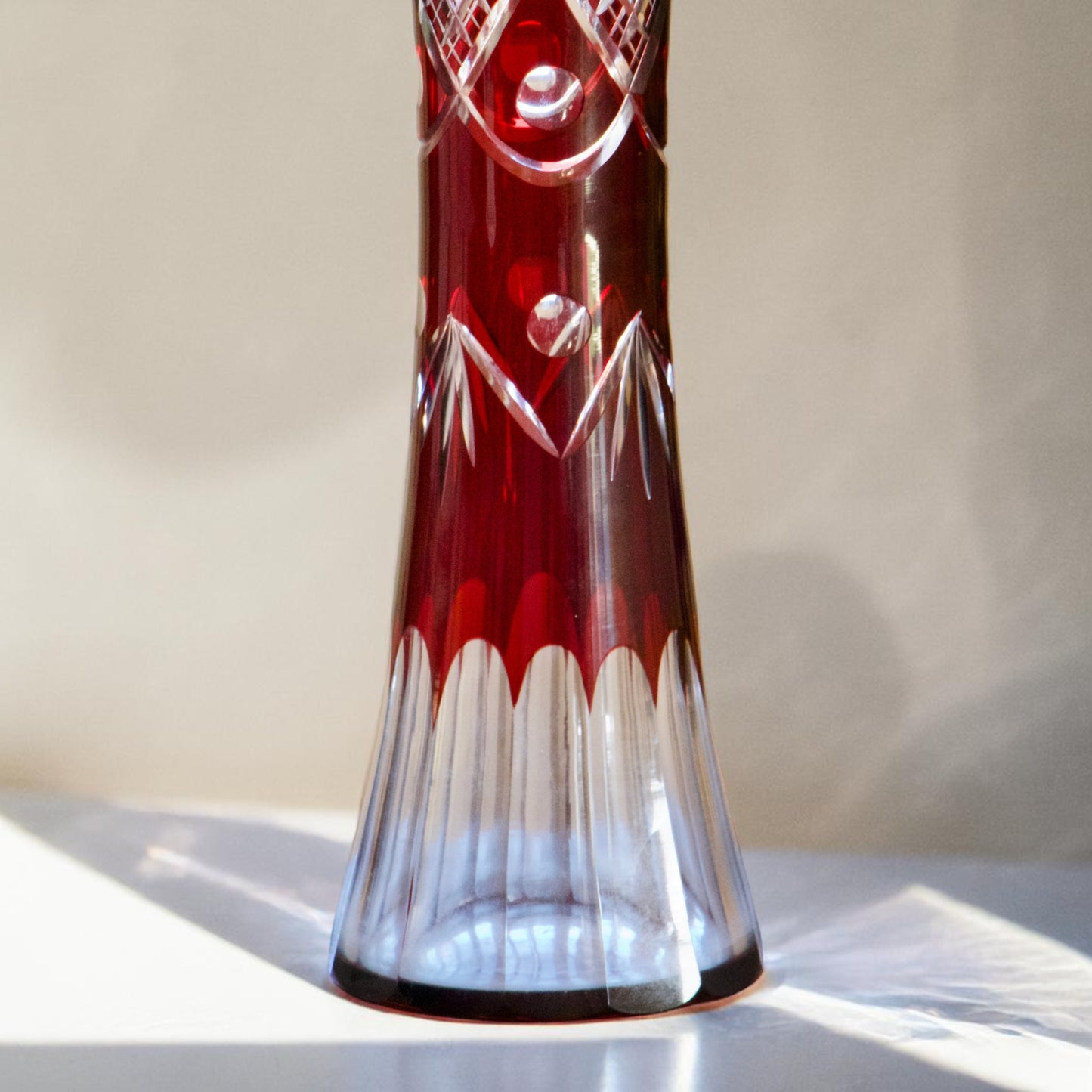 Vase de Bohème rouge rubis